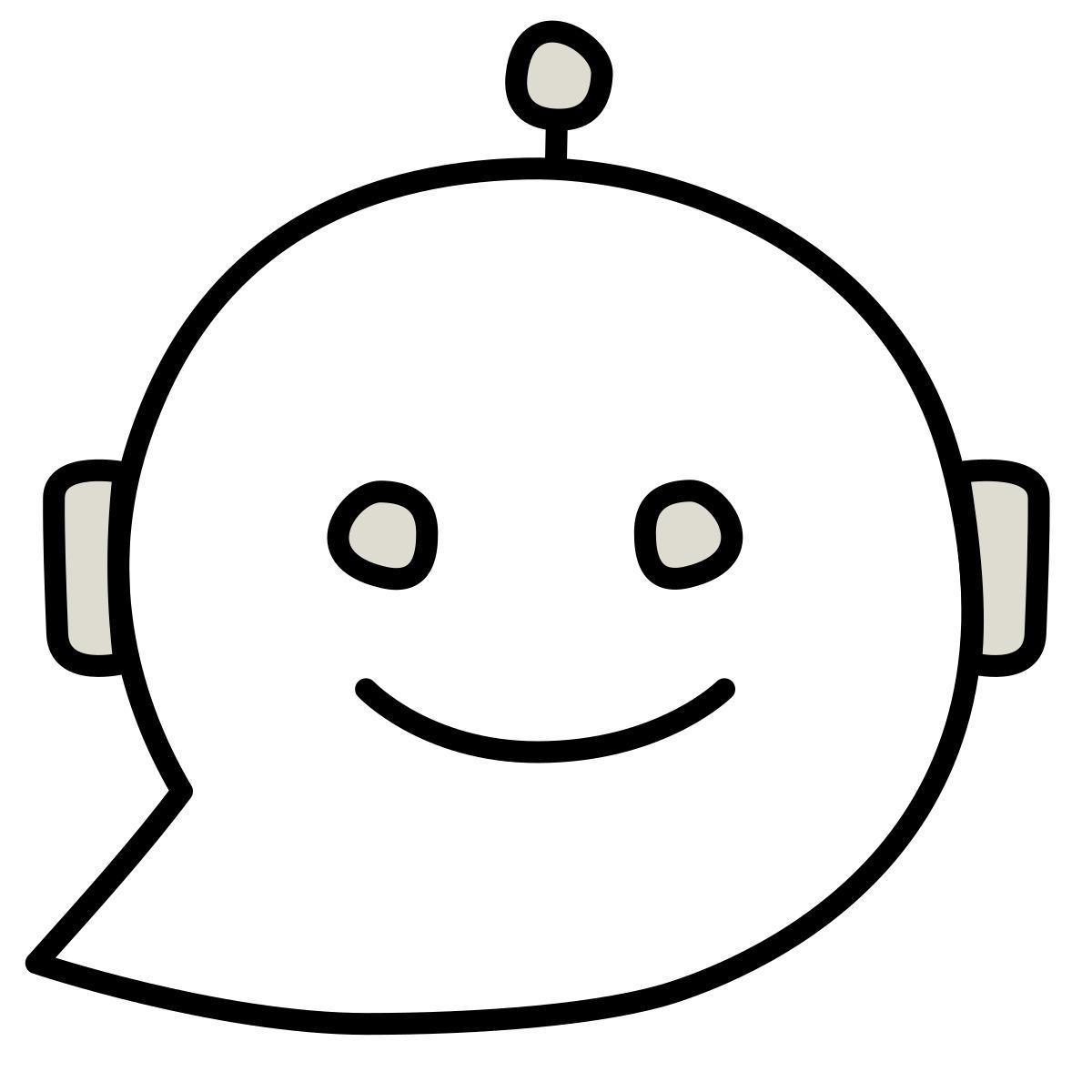 claude hand drawn style robot mensaje icon