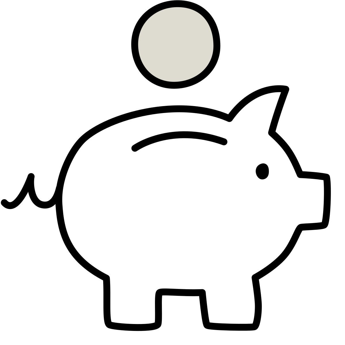 icona money box claude hand drawn stile