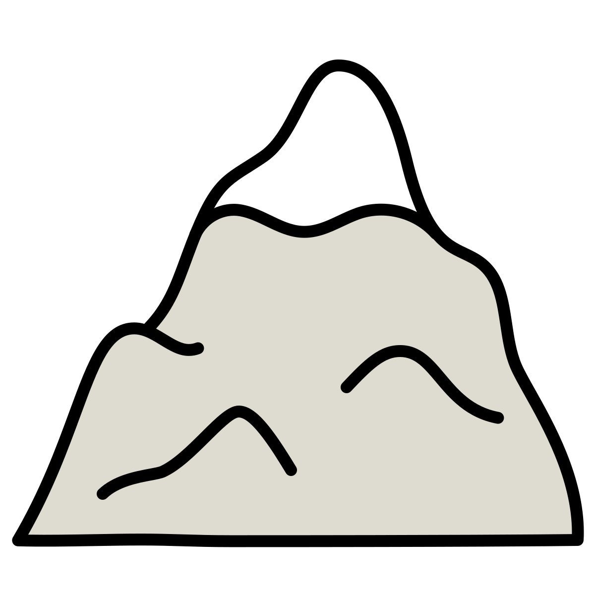 claude hand drawn style 山 アイコン