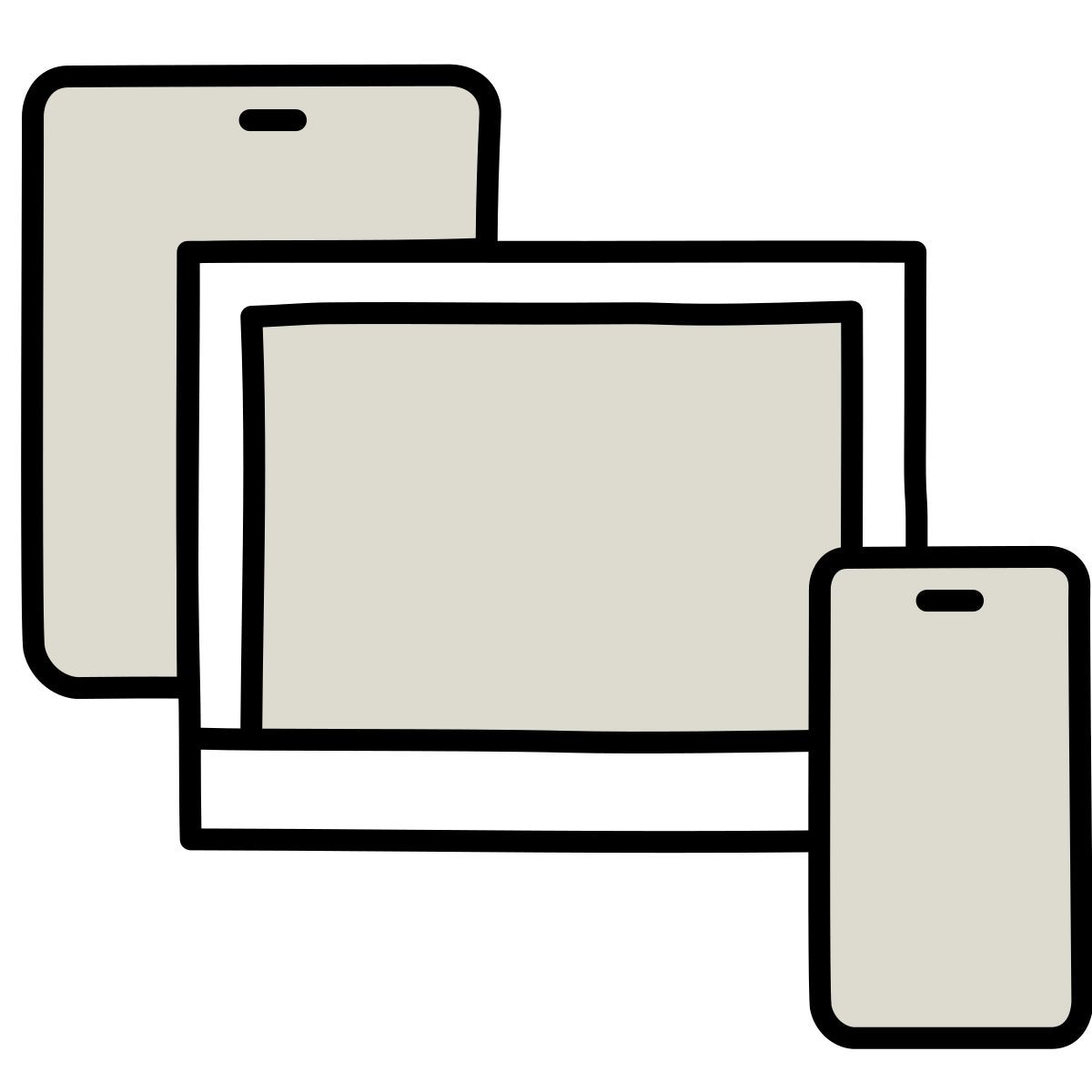 claude hand drawn Stil mehrere geräte Icon