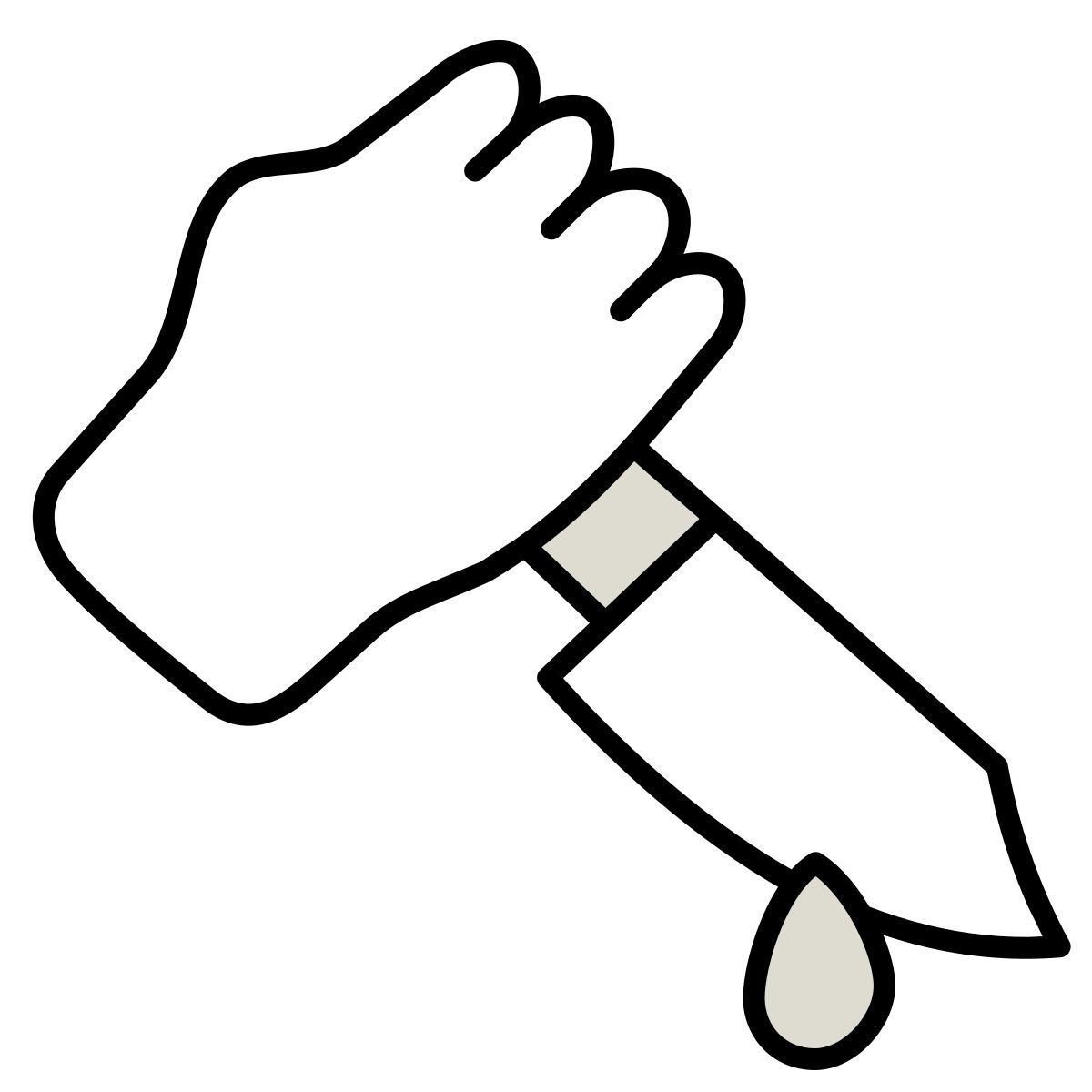 claude hand drawn style 殺人 icon