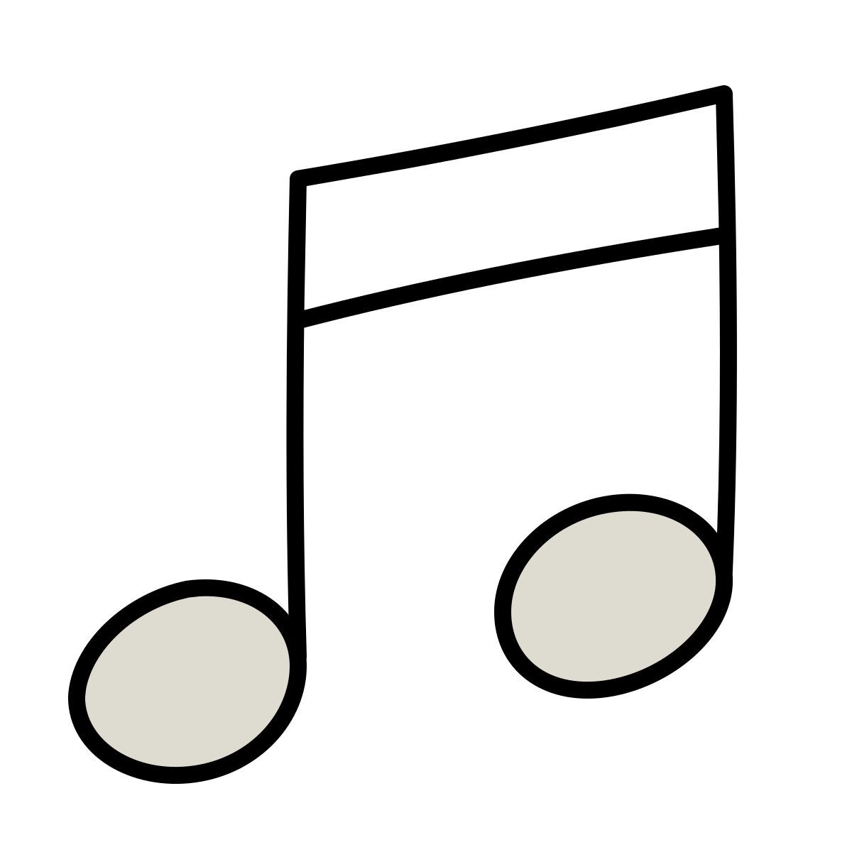 icône notes de musique claude hand drawn style