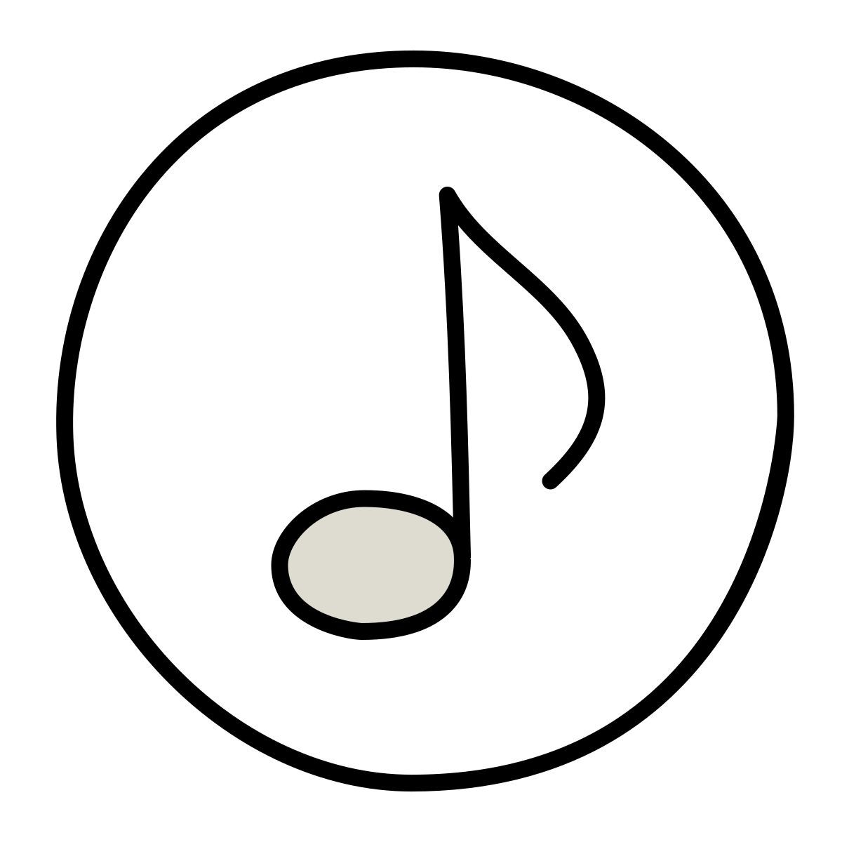 icona musical claude hand drawn stile