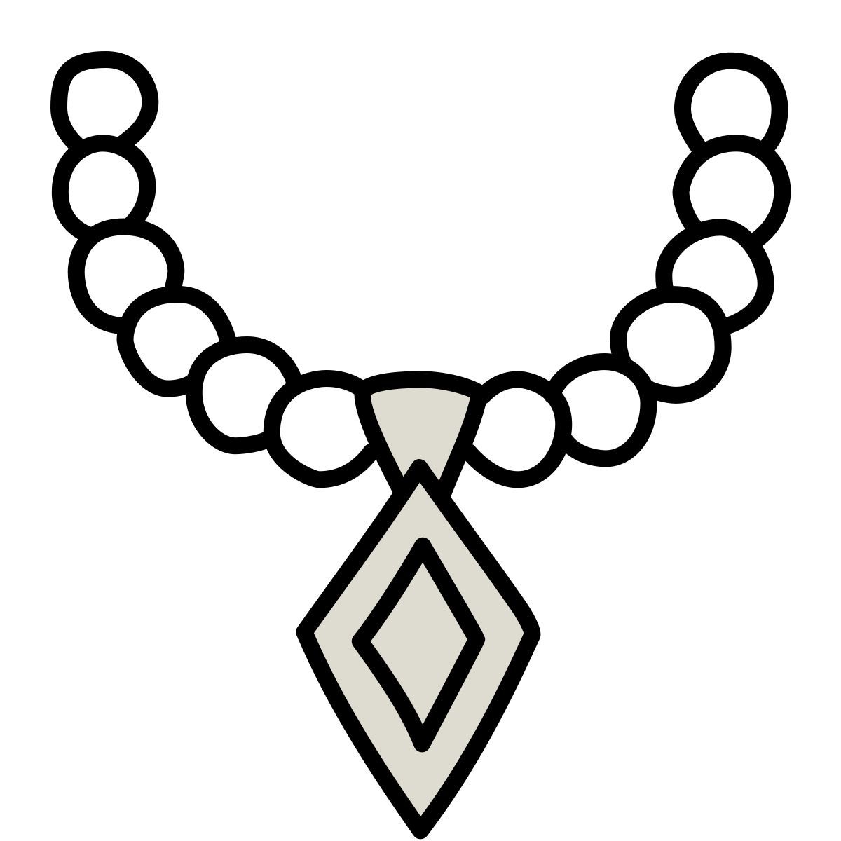 claude hand drawn style necklace icon