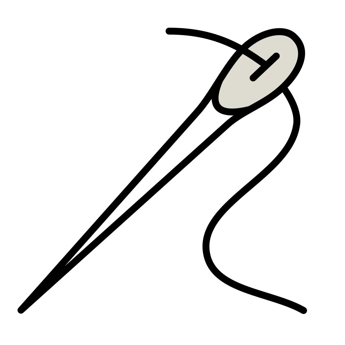 icon agulha claude hand drawn estilo