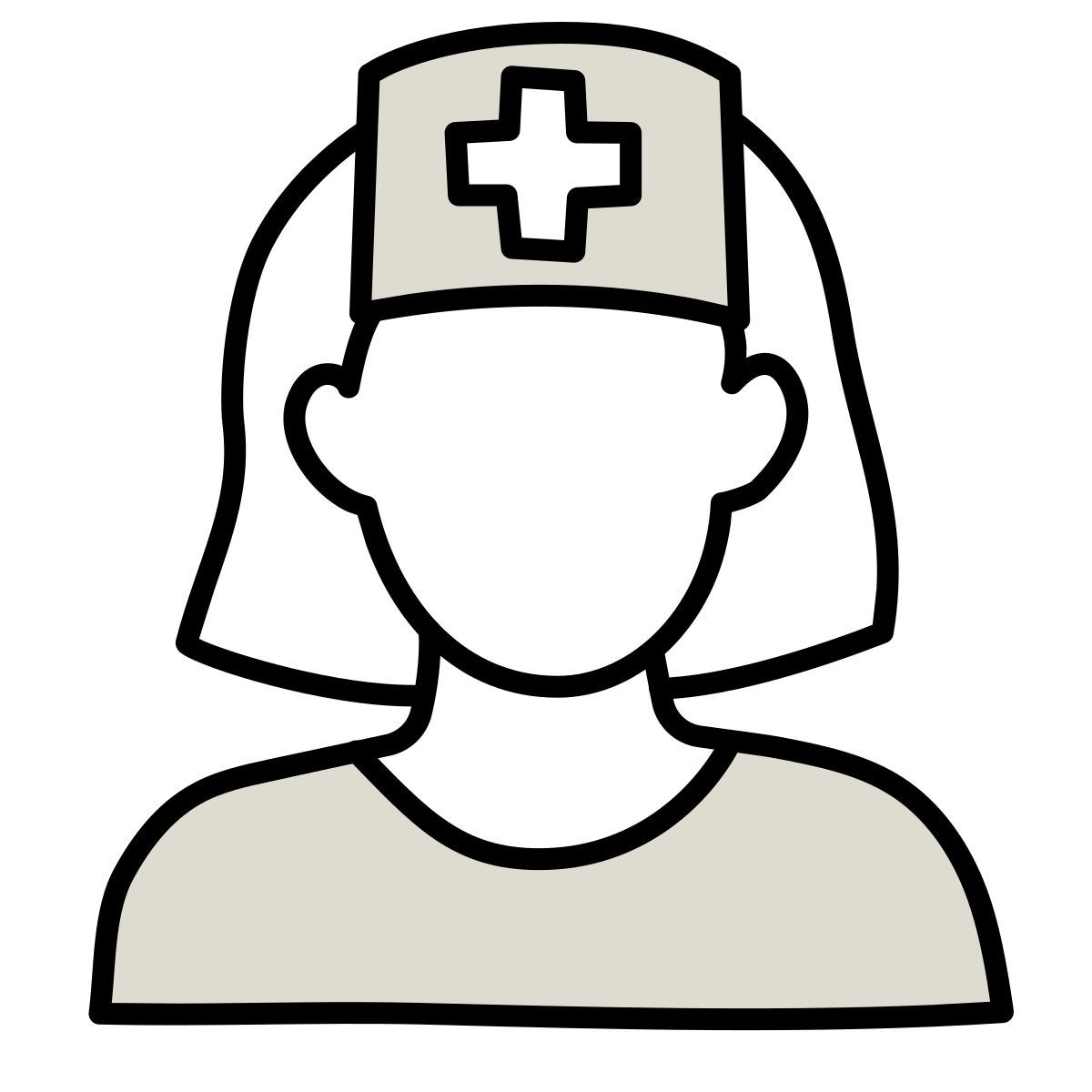 icon nurse female claude hand drawn estilo