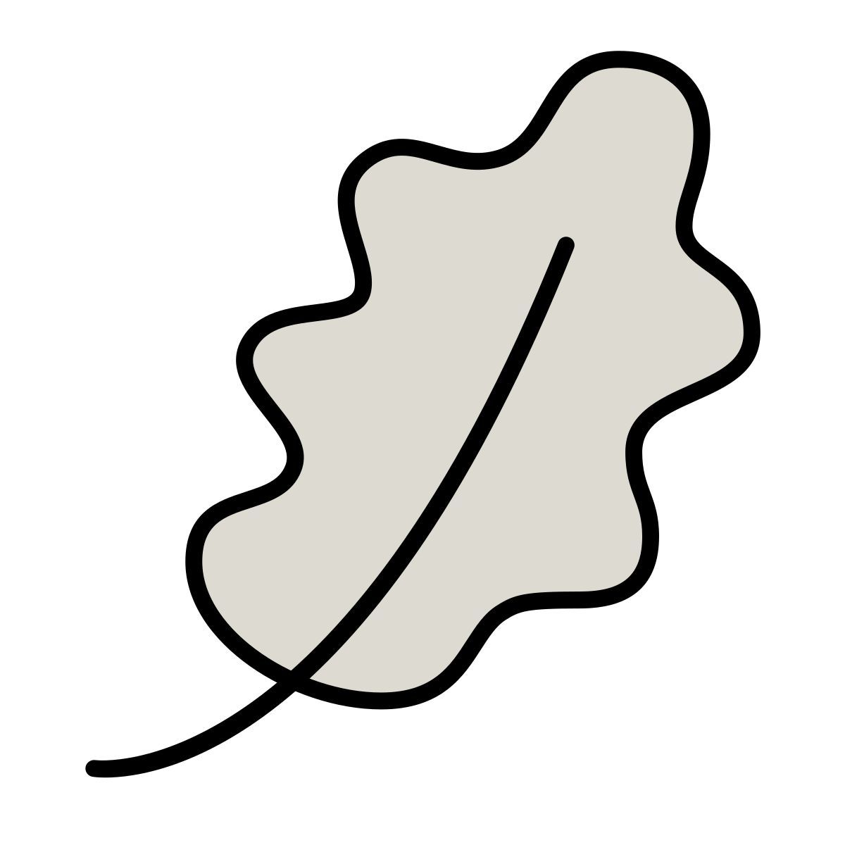 claude hand drawn Stil eichenblatt Icon