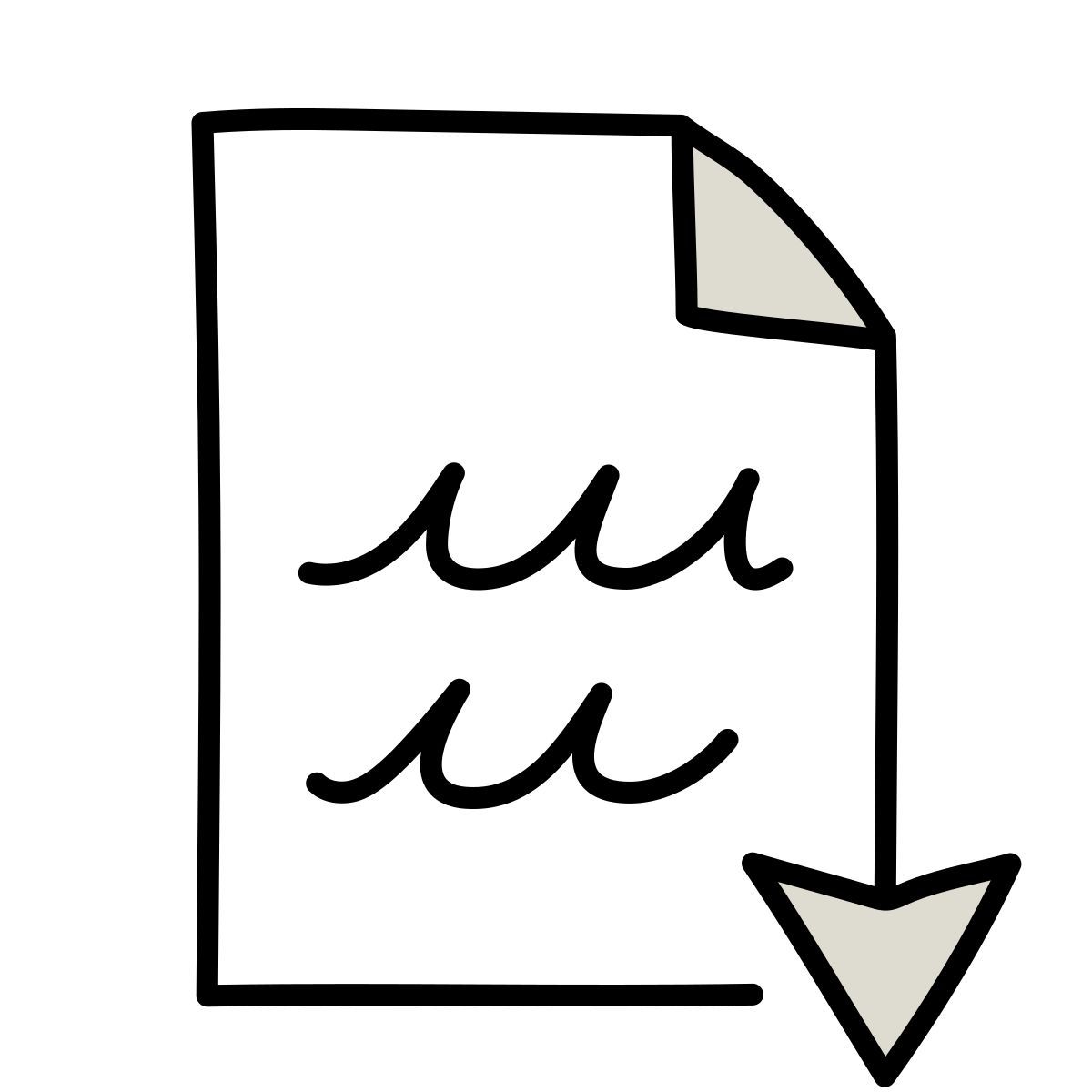 claude hand drawn style open document icon