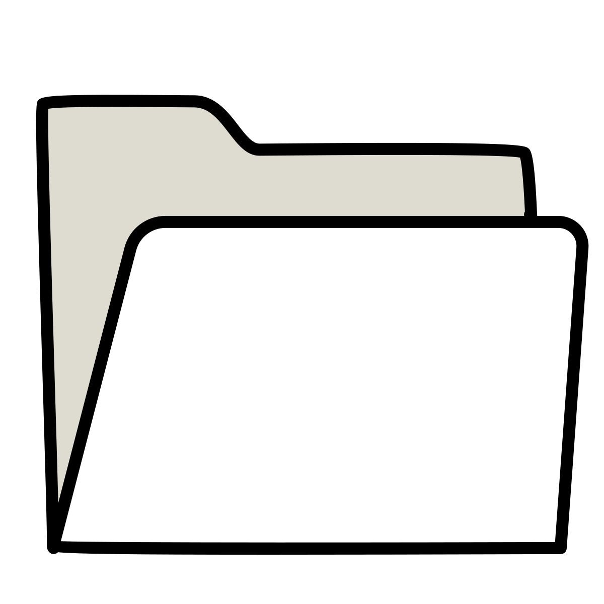 claude hand drawn style opened folder icon