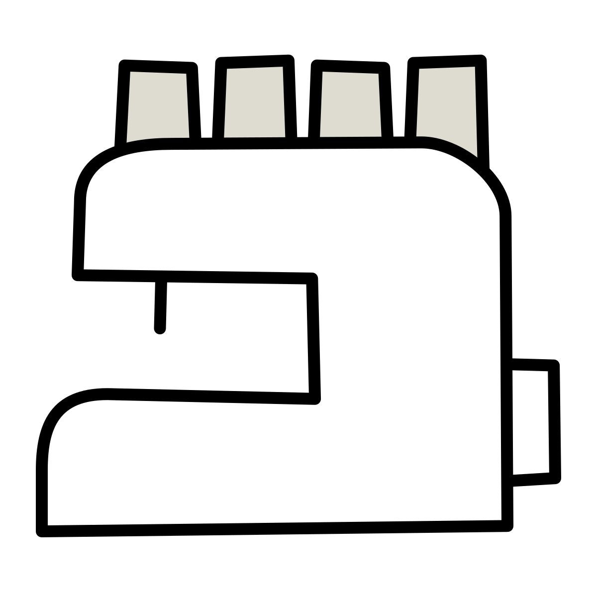 icon máquina overlock claude hand drawn estilo