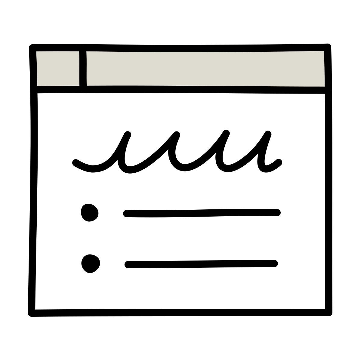 claude hand drawn style bullet list icon