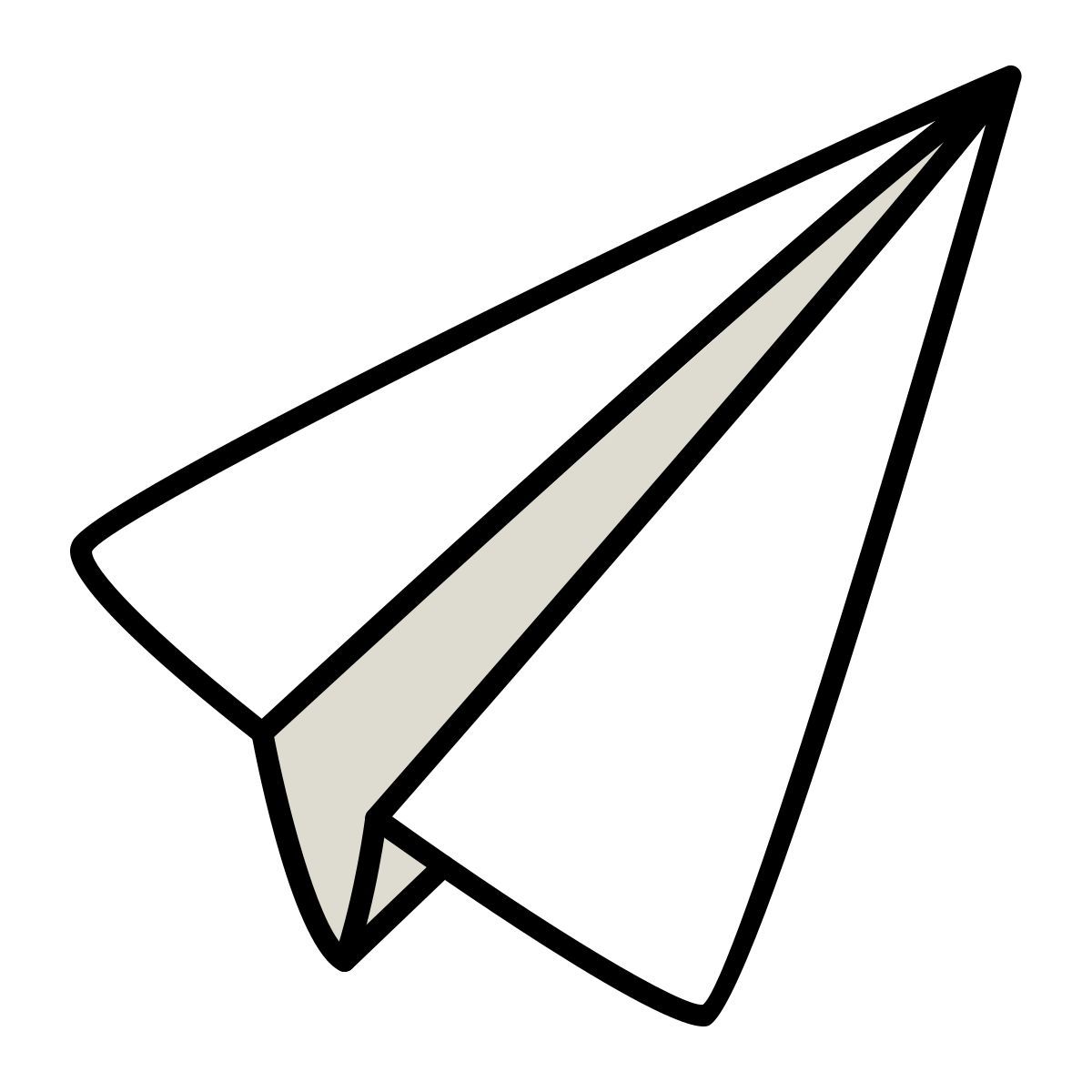 claude hand drawn style aereo di carta icon