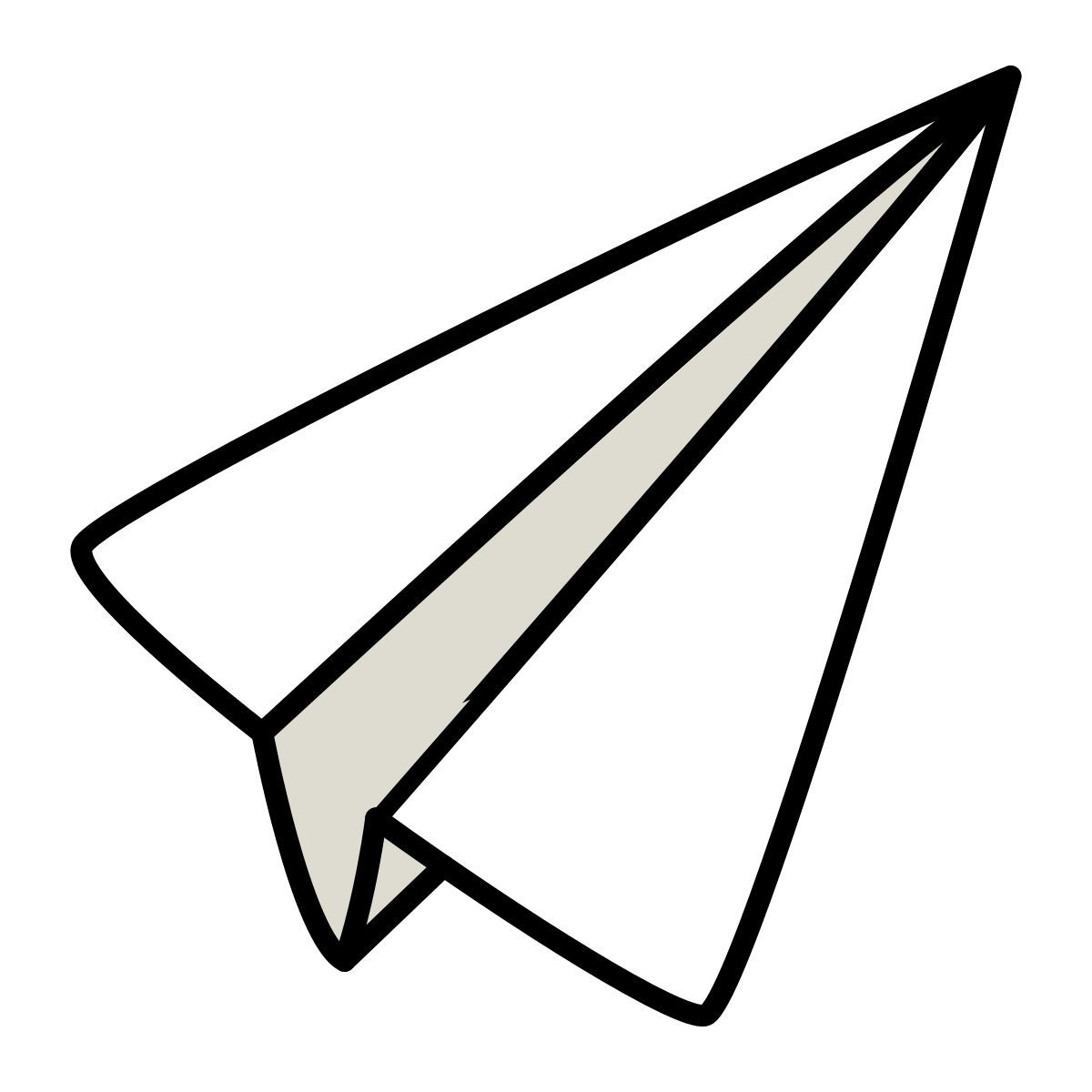 icona paper plane claude hand drawn stile