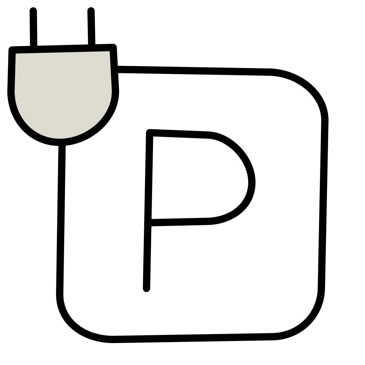 icon estacionamento e recarga claude hand drawn estilo
