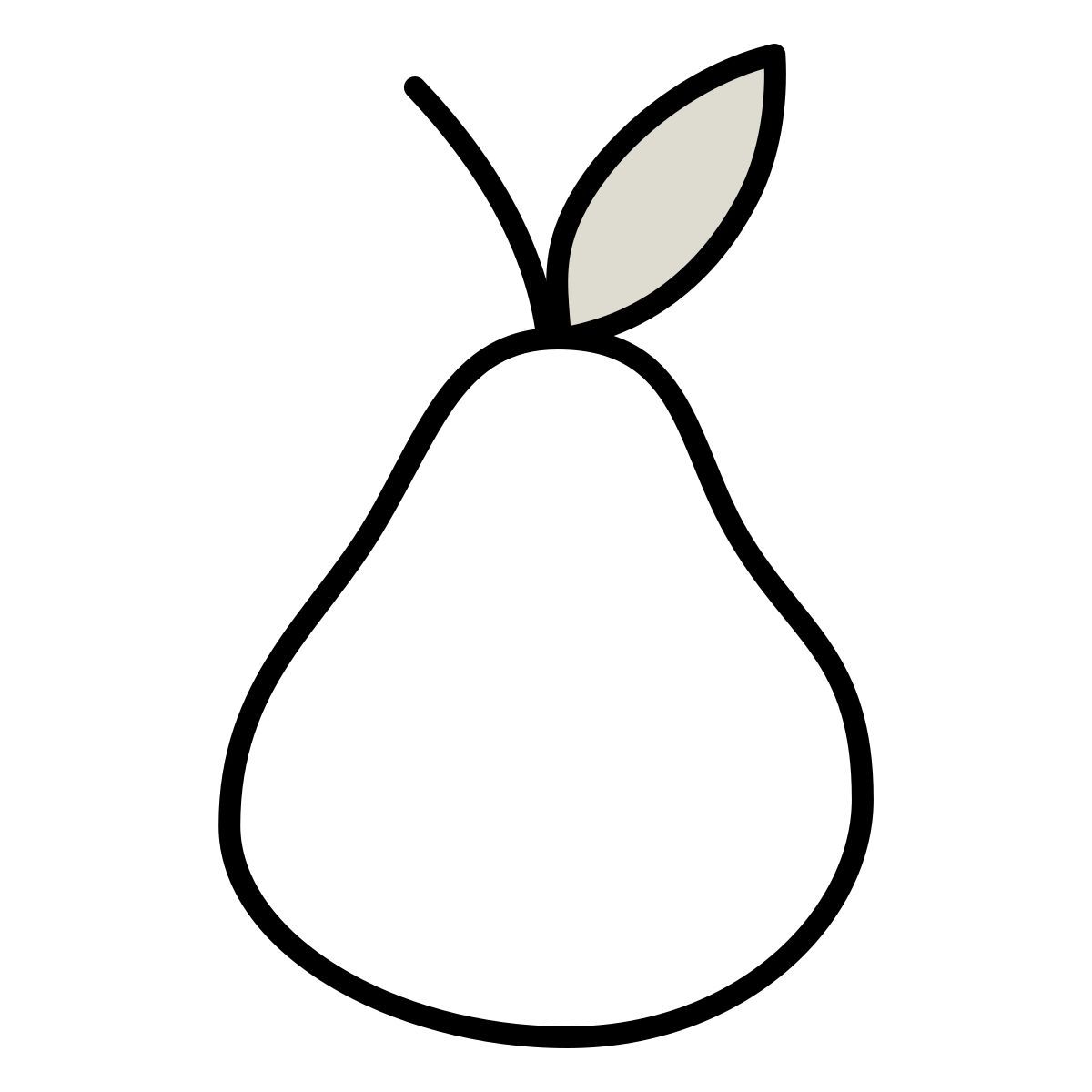 claude hand drawn style 梨 icon