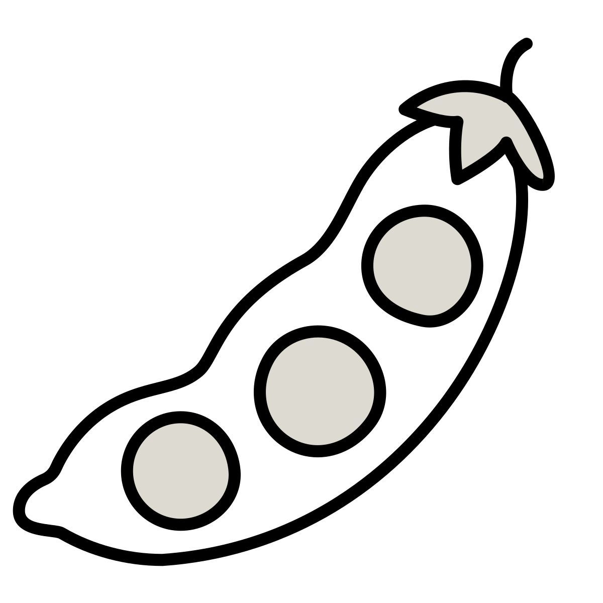 claude hand drawn Stil erbsen Icon