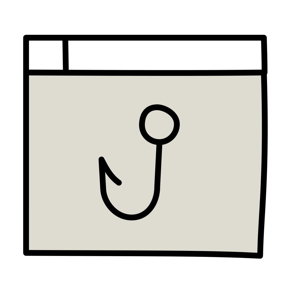 claude hand drawn style 피싱 icon