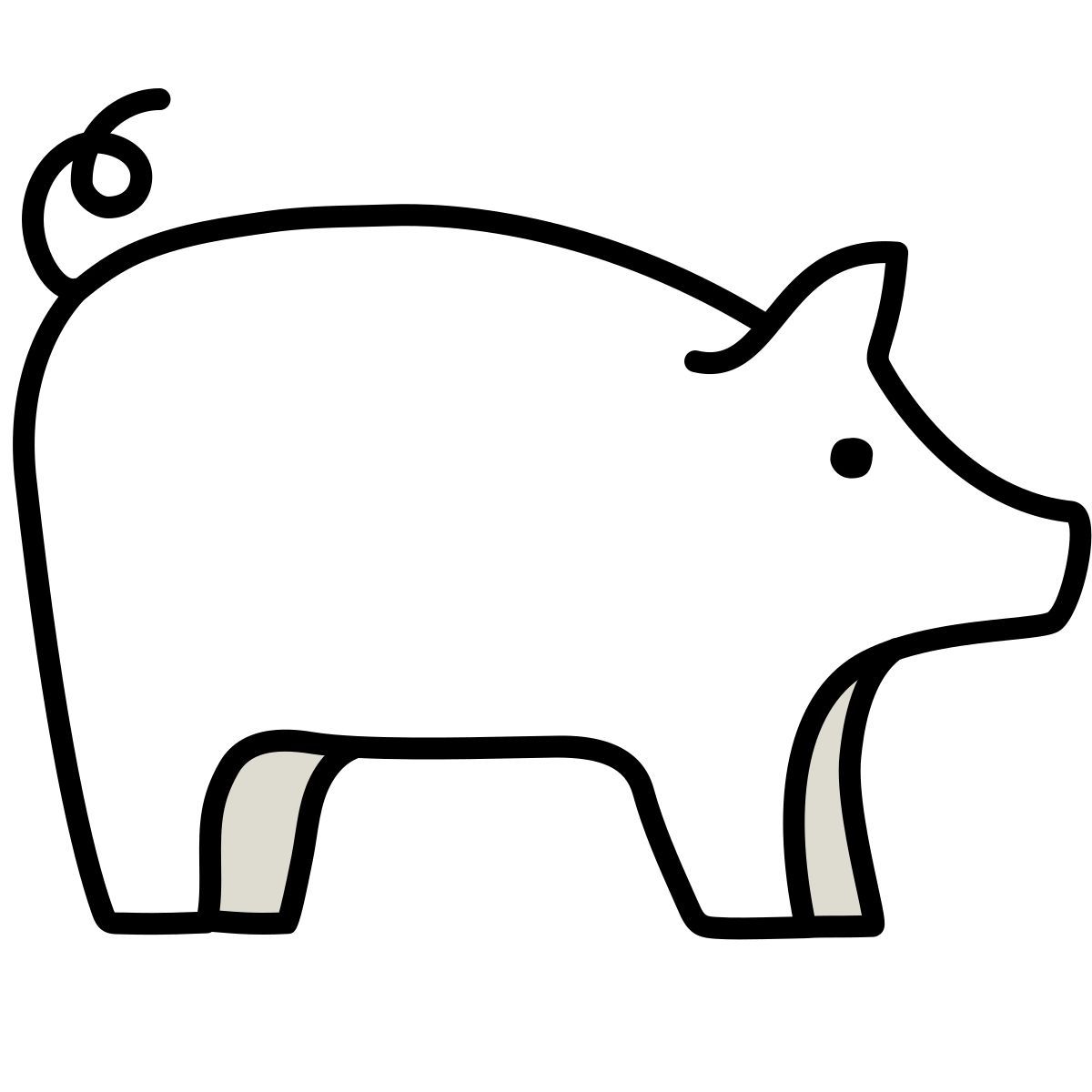 claude hand drawn style pig icon
