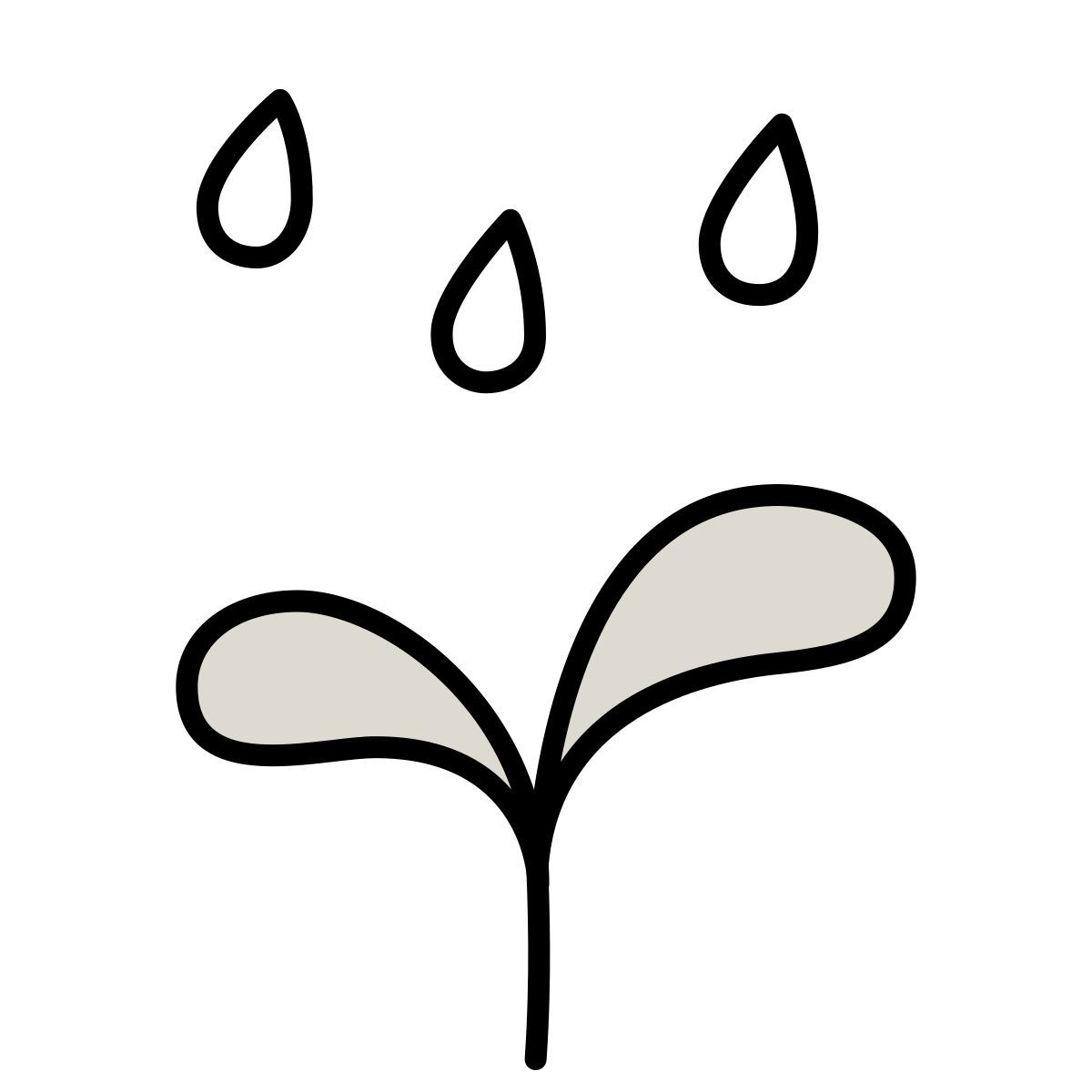 claude hand drawn 风格 雨中的植物 图标