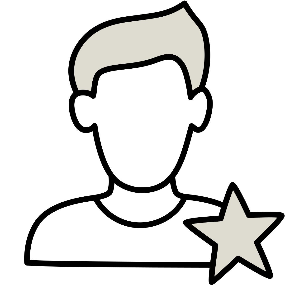 icon homem popular claude hand drawn estilo