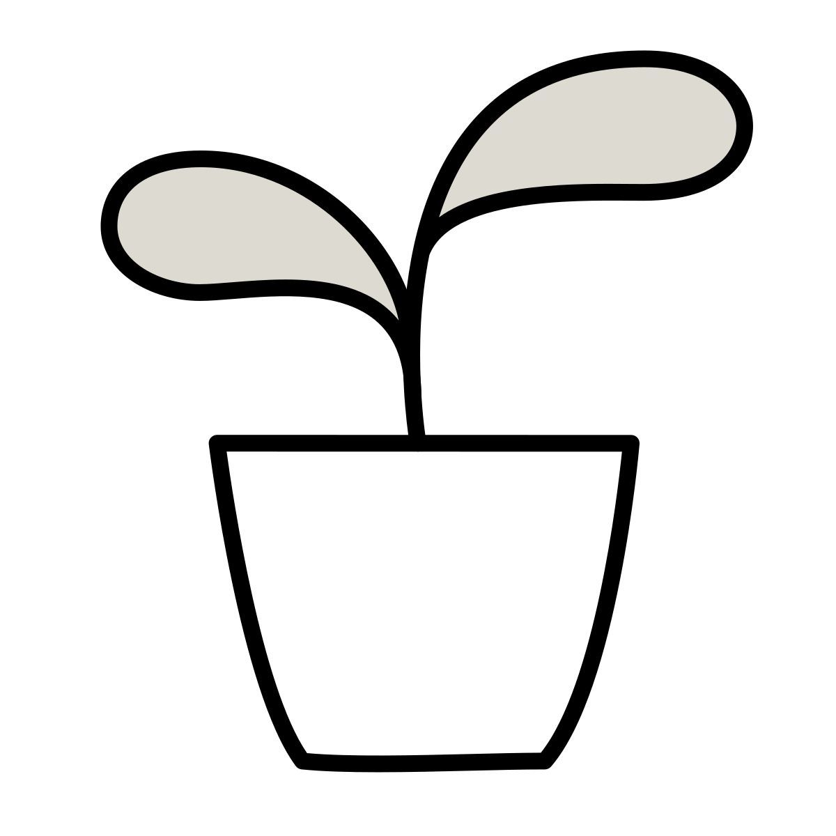 claude hand drawn style 盆栽 icon