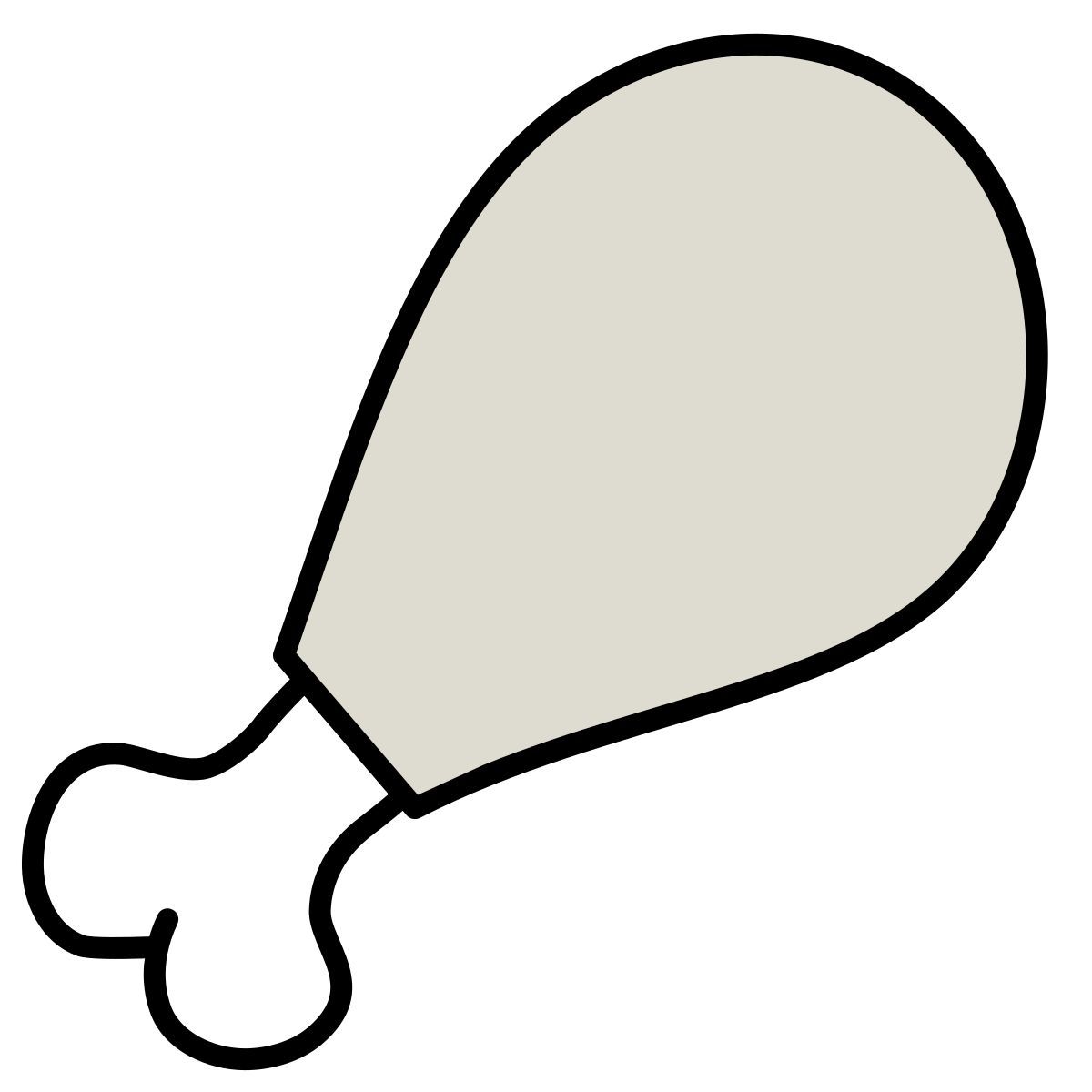 claude hand drawn Stil gefülltes hühnerbein Icon