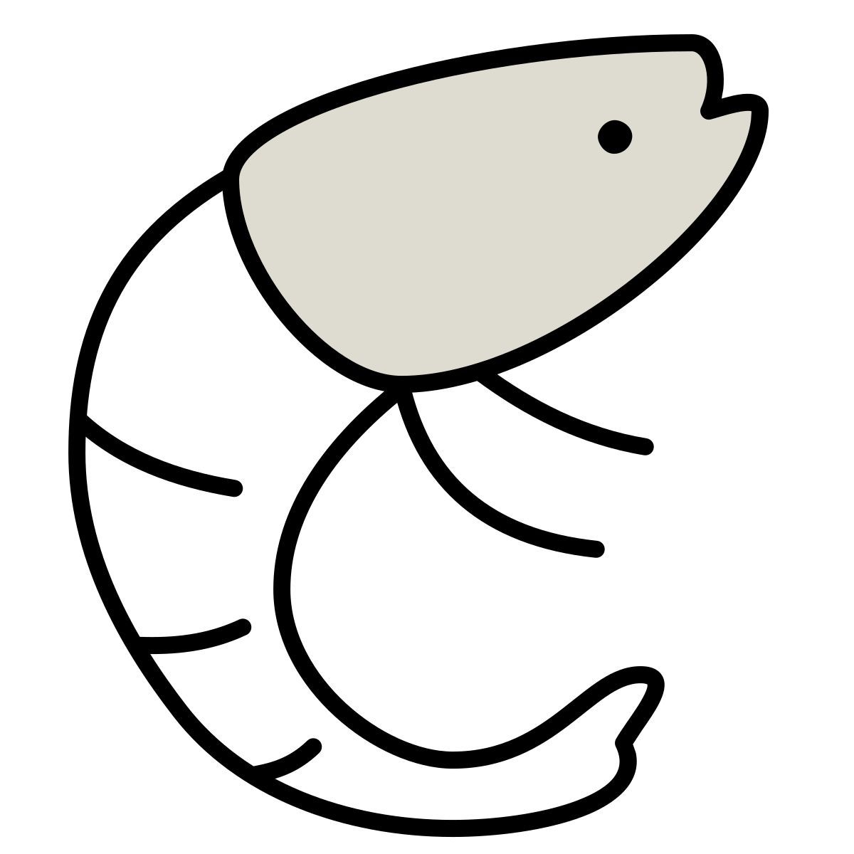 claude hand drawn 风格 虾 图标