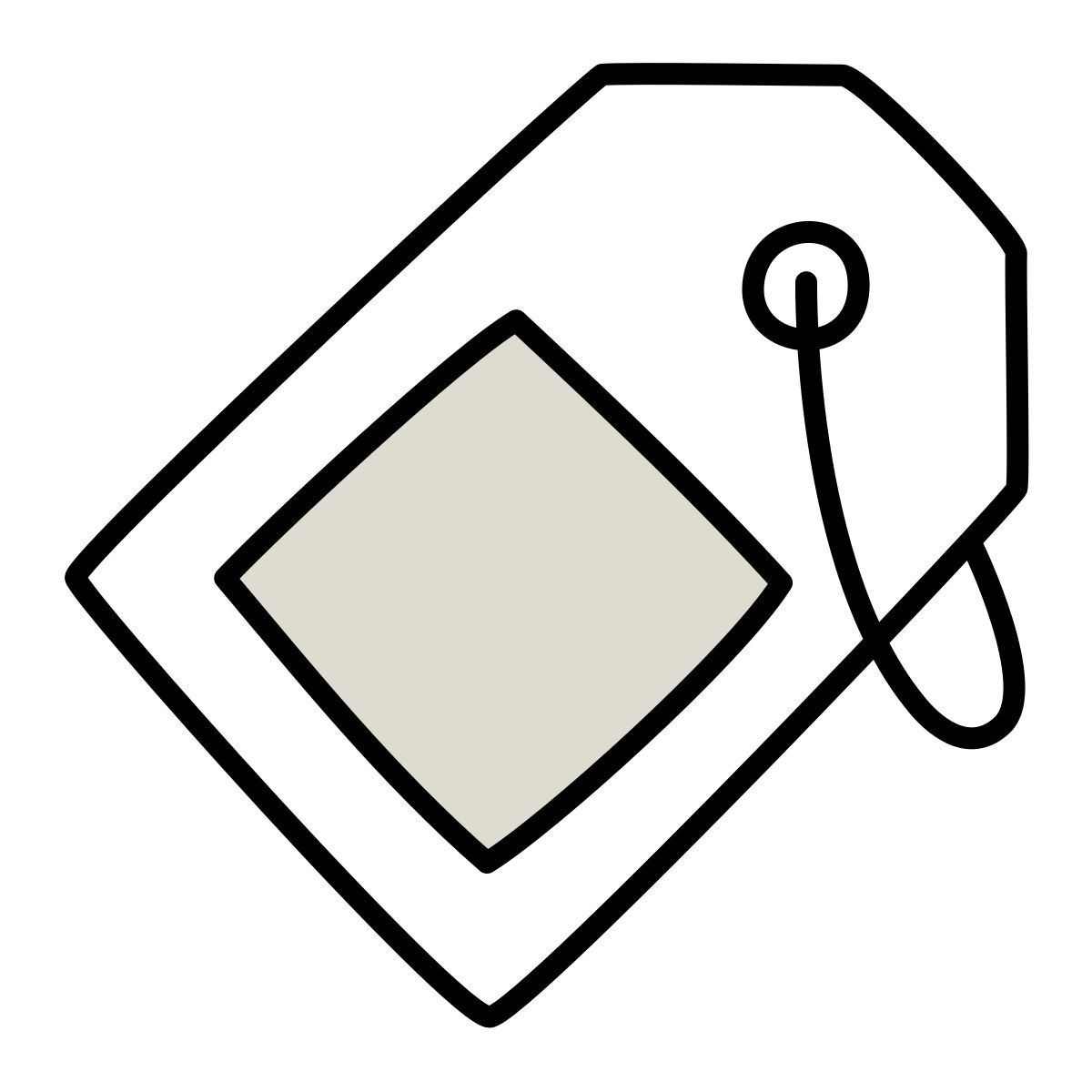 claude hand drawn style étiquette de prix icon