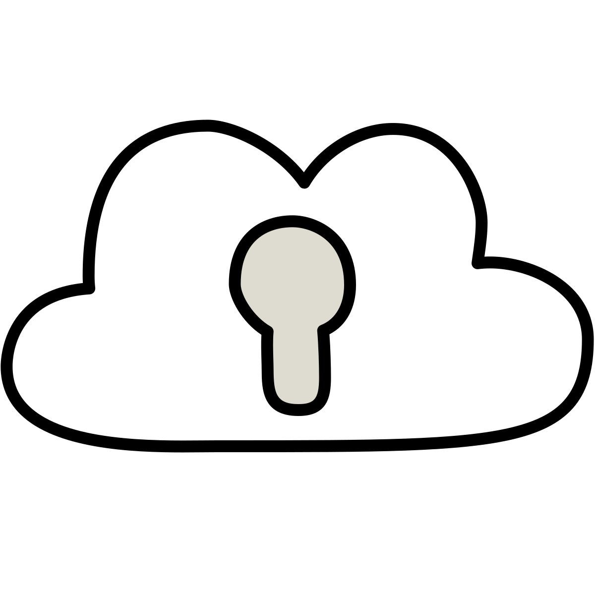 icona archiviazione su cloud privata claude hand drawn stile