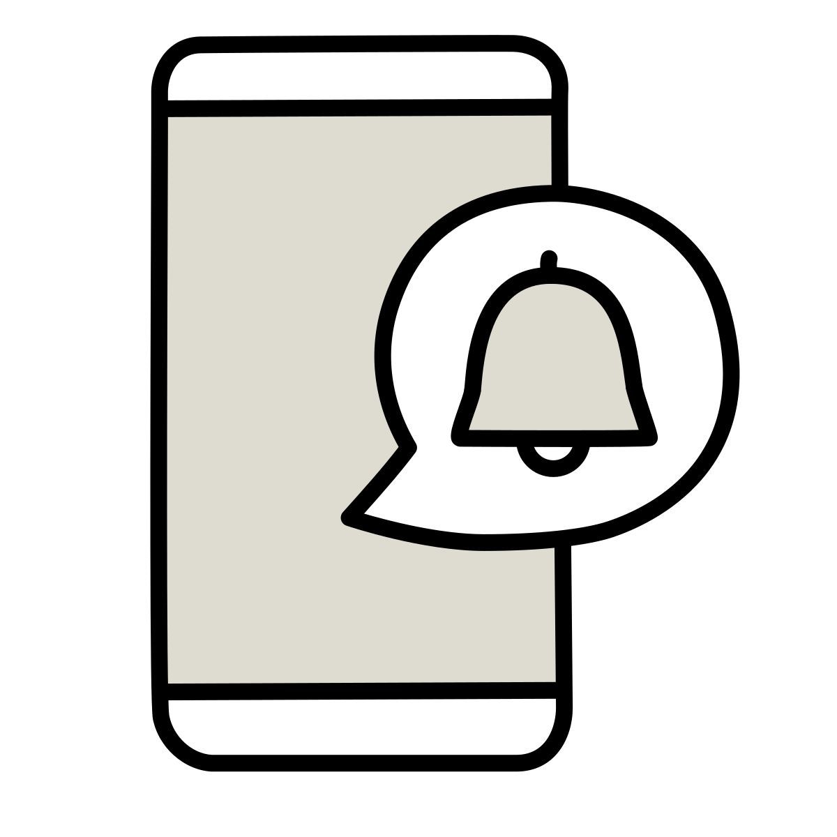 icona notifiche push claude hand drawn stile