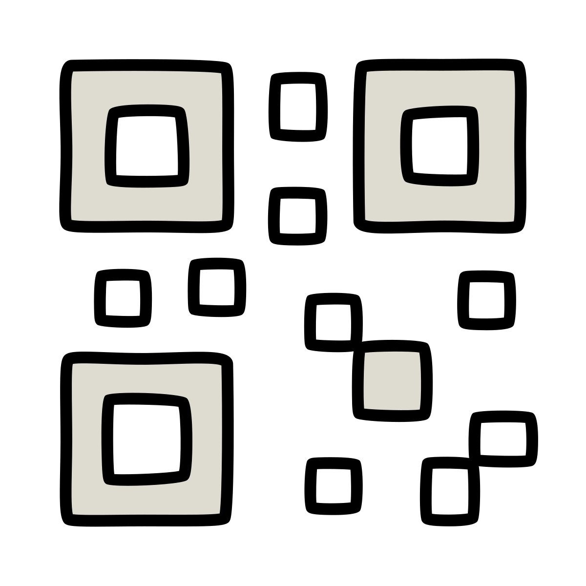 icona qr code claude hand drawn stile