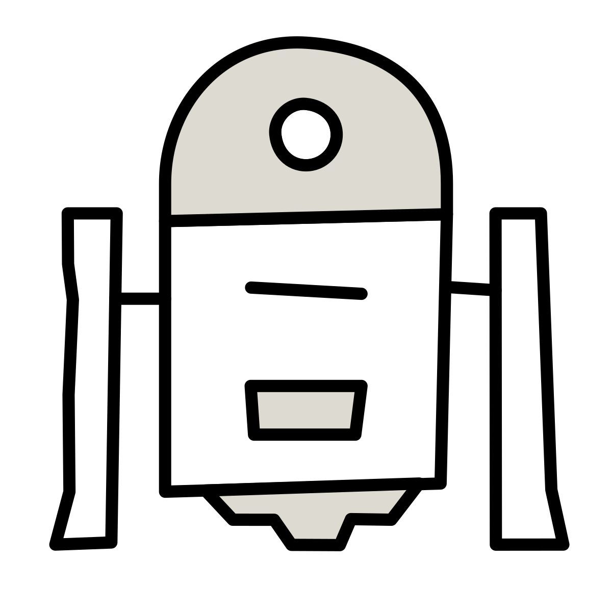 claude hand drawn style r2 d2 icon