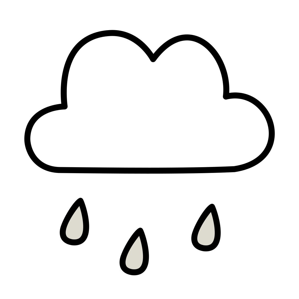claude hand drawn style rain icon