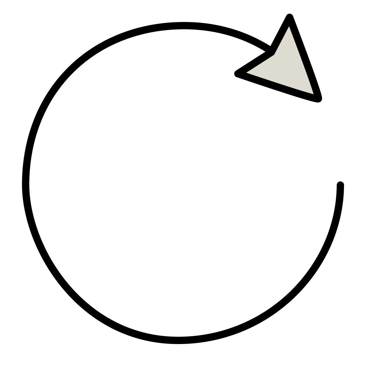 claude hand drawn Stil neu starten Icon