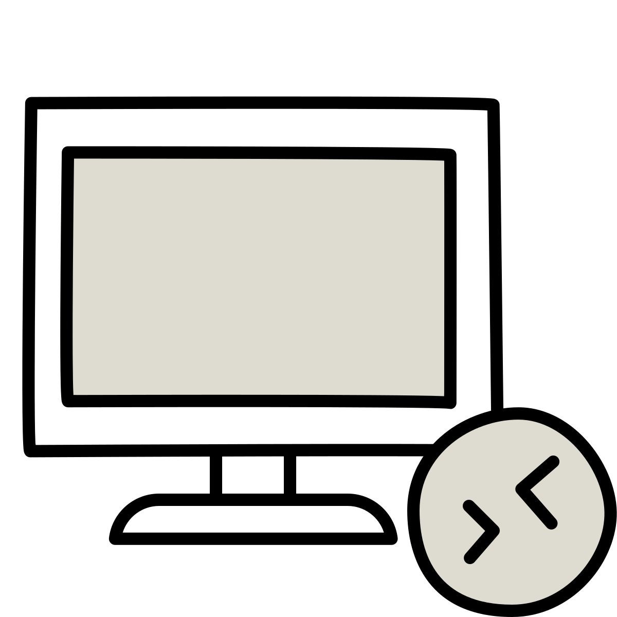 icona desktop remoto claude hand drawn stile