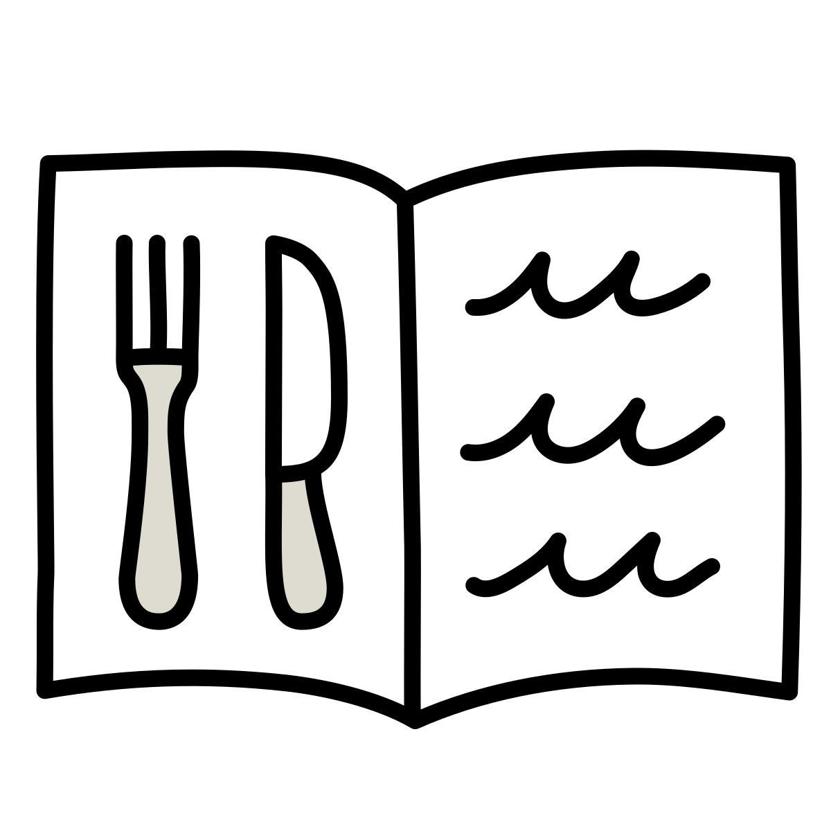 icône menu de restaurant claude hand drawn style