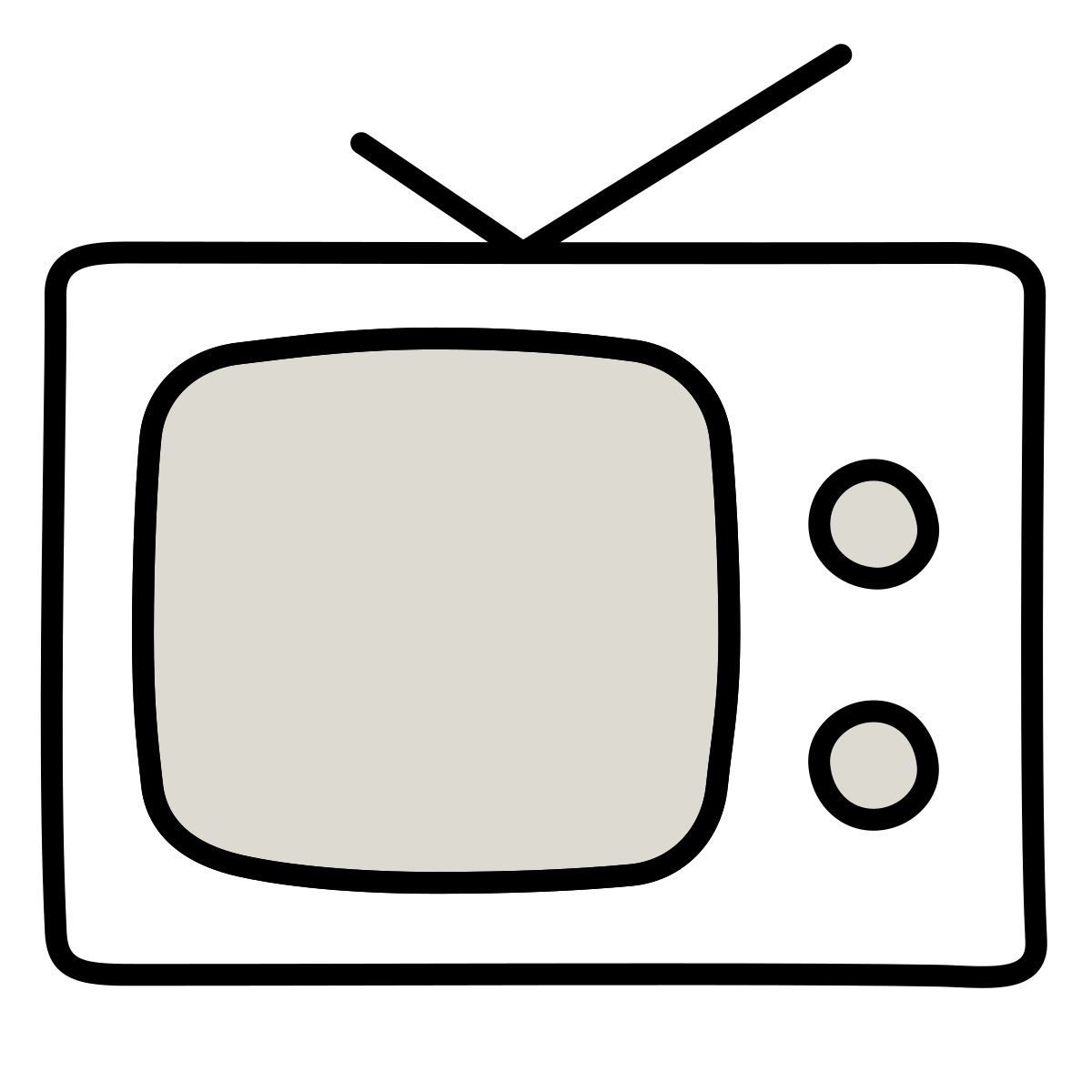 claude hand drawn style retro tv Icon