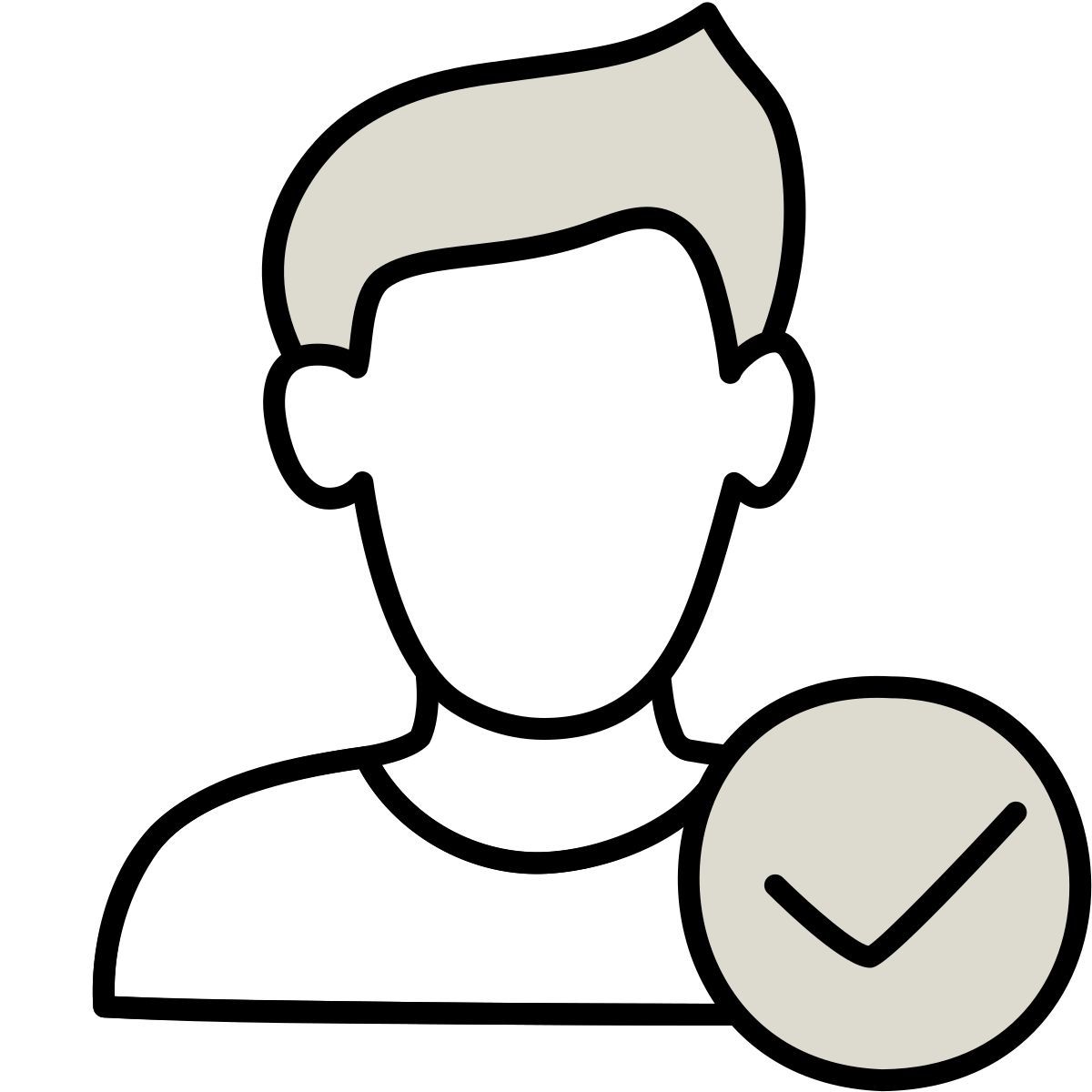 icône auteur homme claude hand drawn style