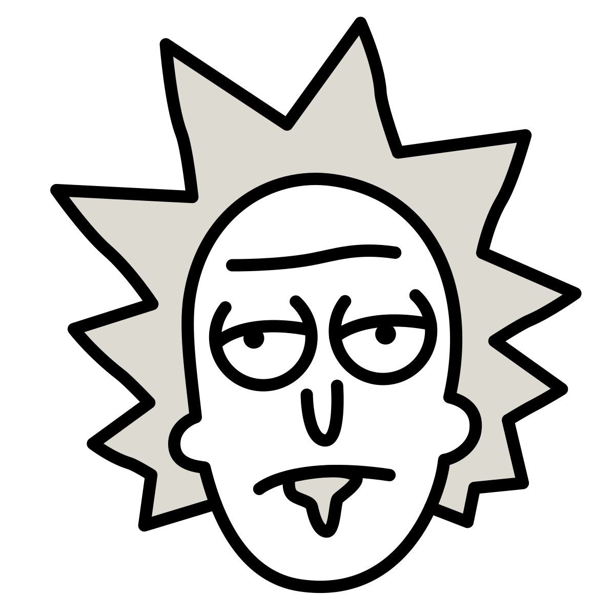 claude hand drawn style rick sanchez icon