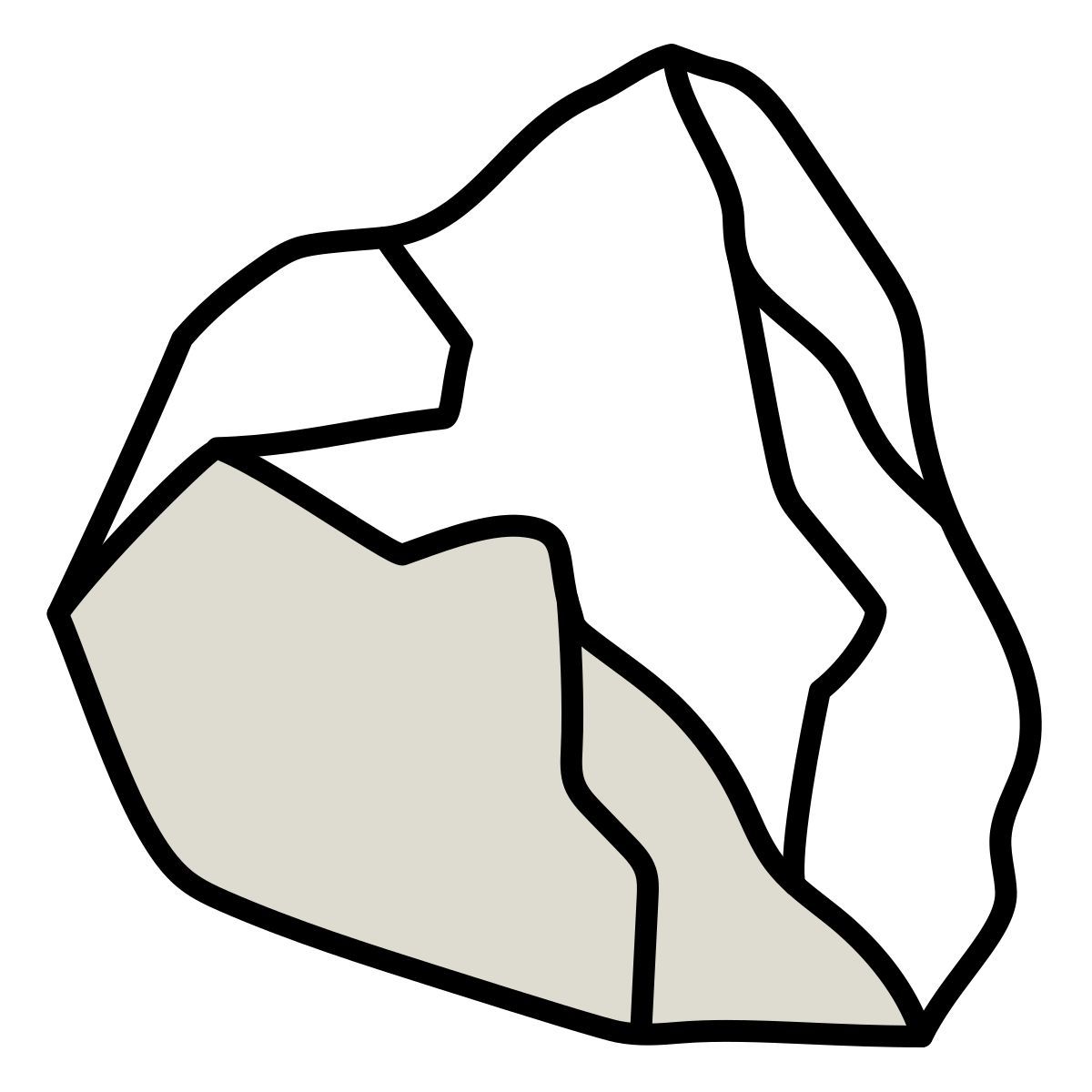 claude hand drawn Stil stein Icon