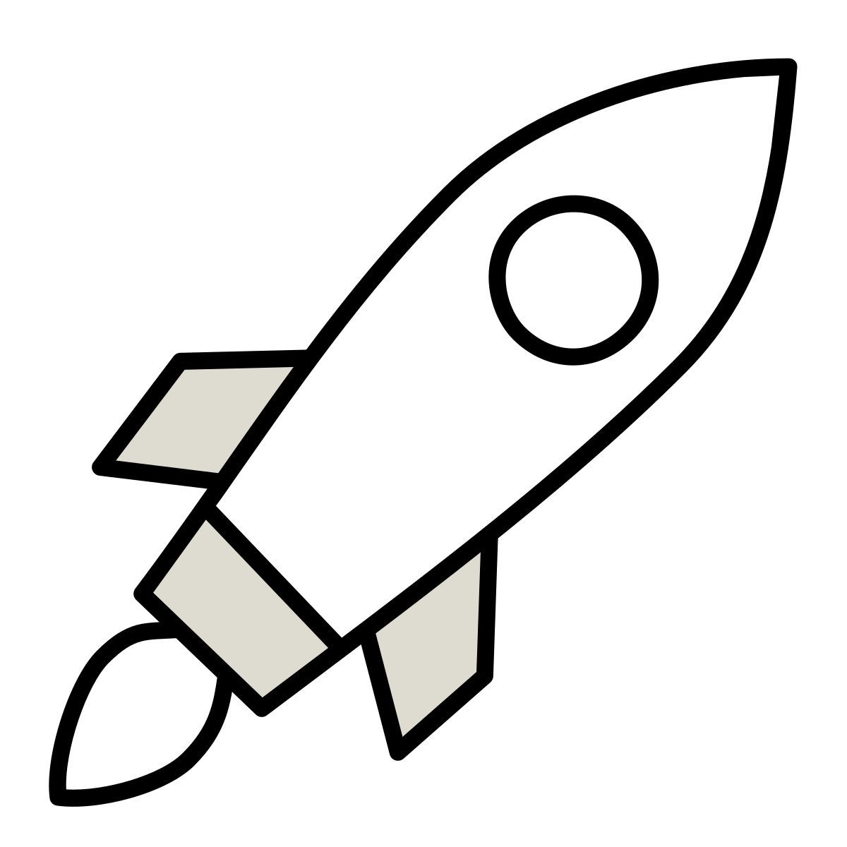 claude hand drawn Stil rakete Icon
