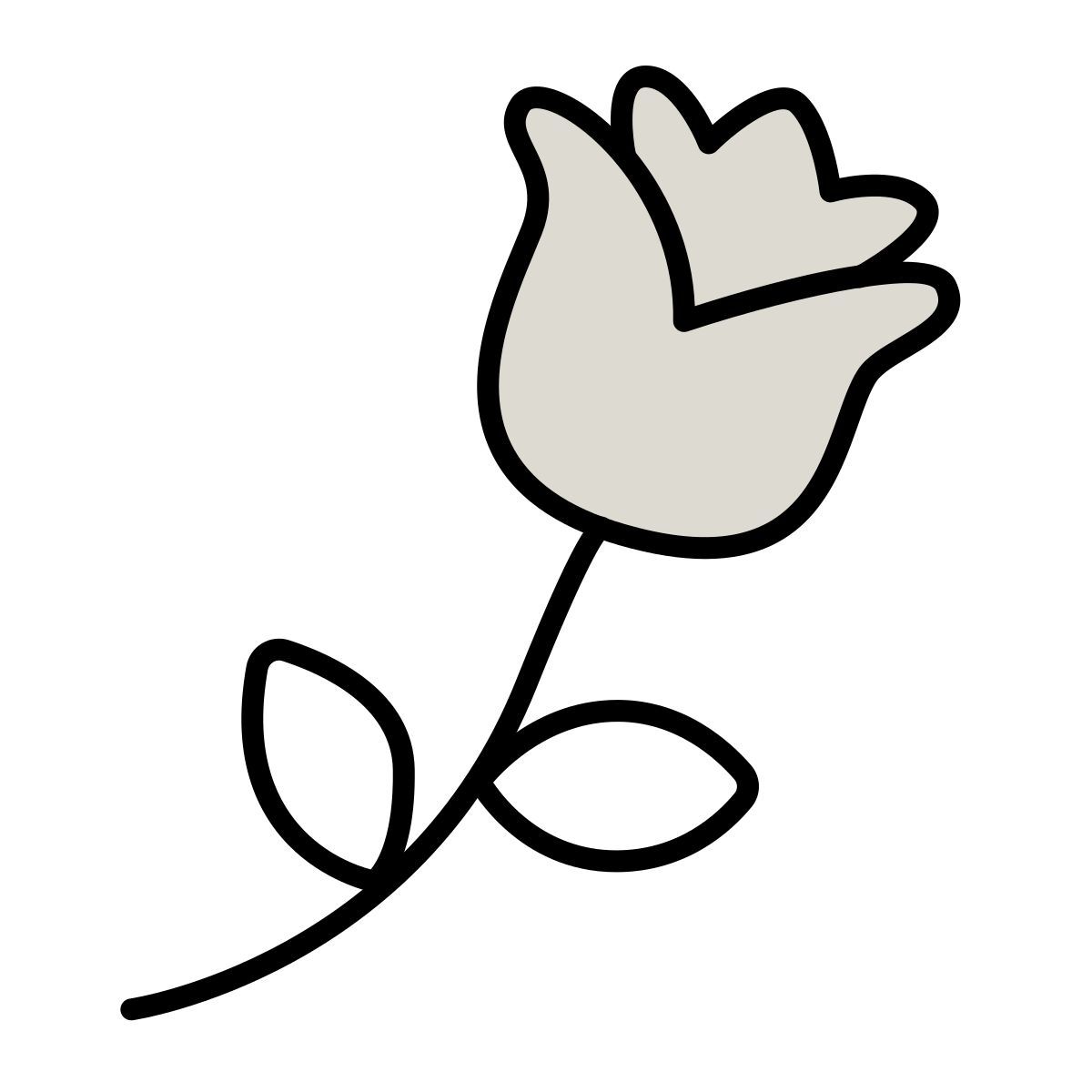claude hand drawn 风格 玫瑰 图标