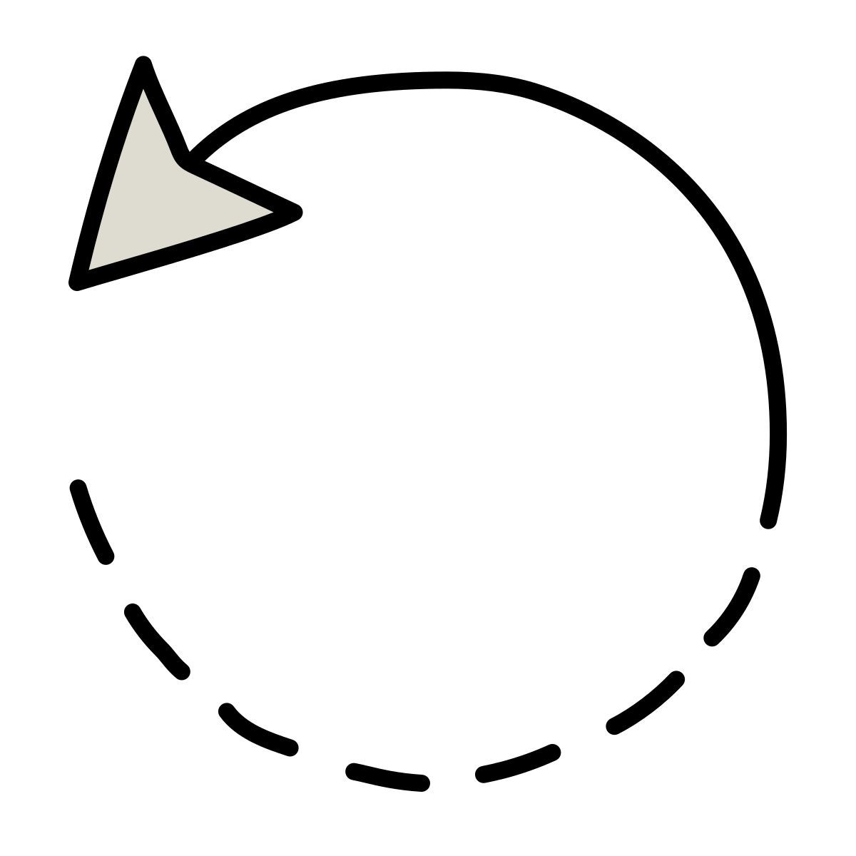 claude hand drawn style rotate left icon