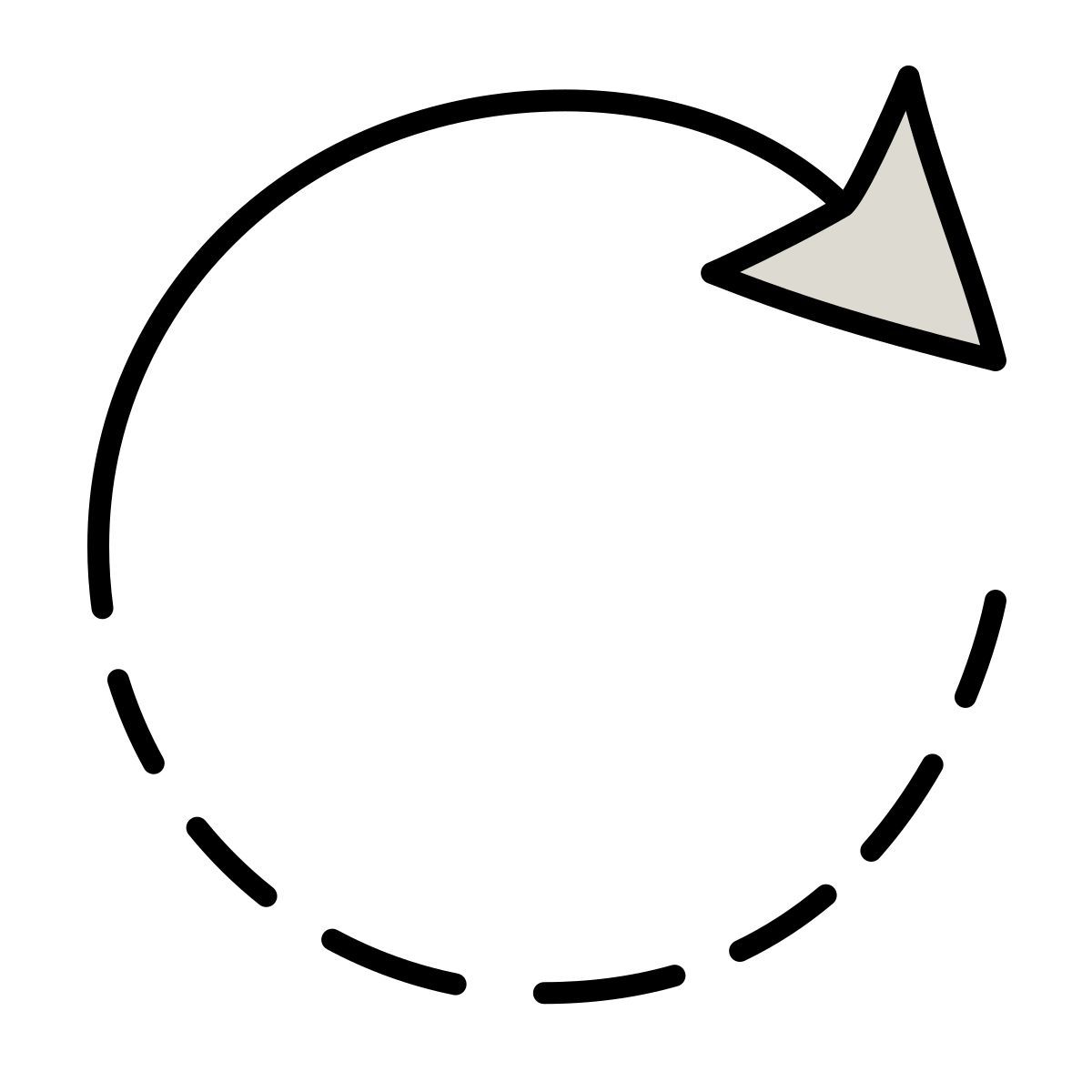 icona ruota a destra claude hand drawn stile