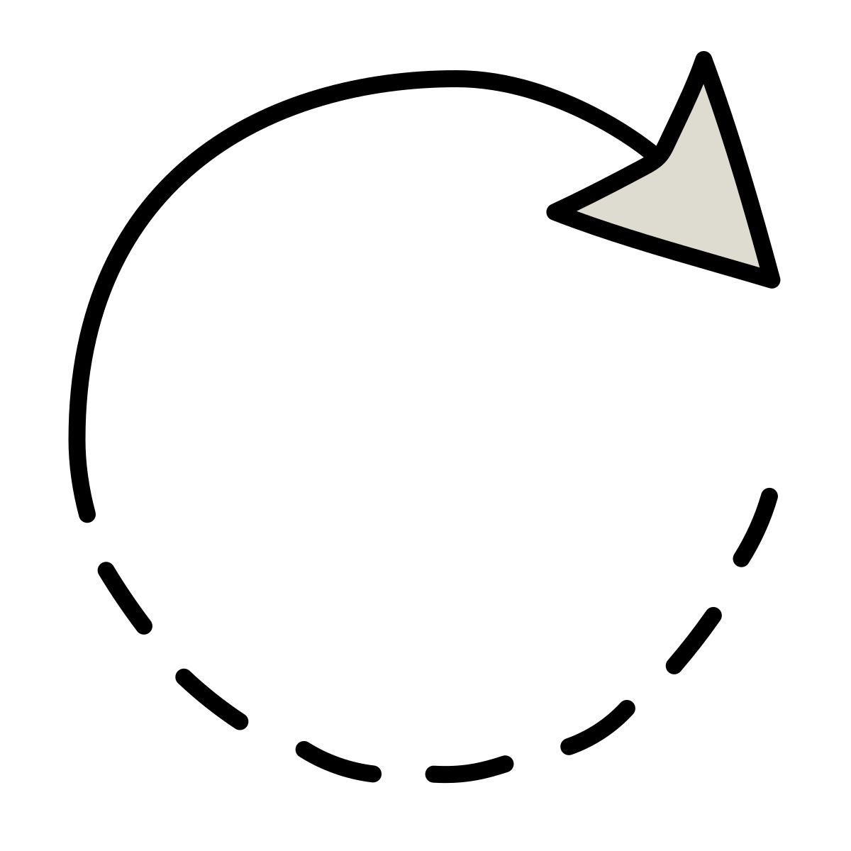 claude hand drawn style rotate right icon