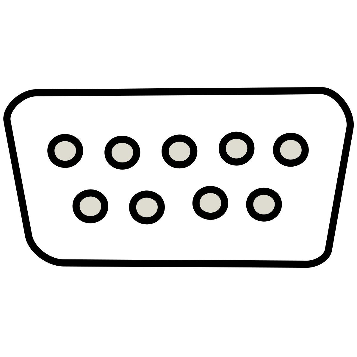 icono rs 232 macho claude hand drawn estilo