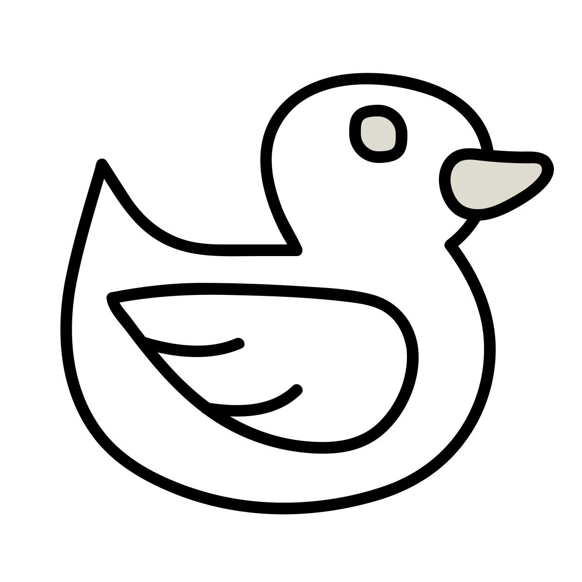 icono pato de goma claude hand drawn estilo