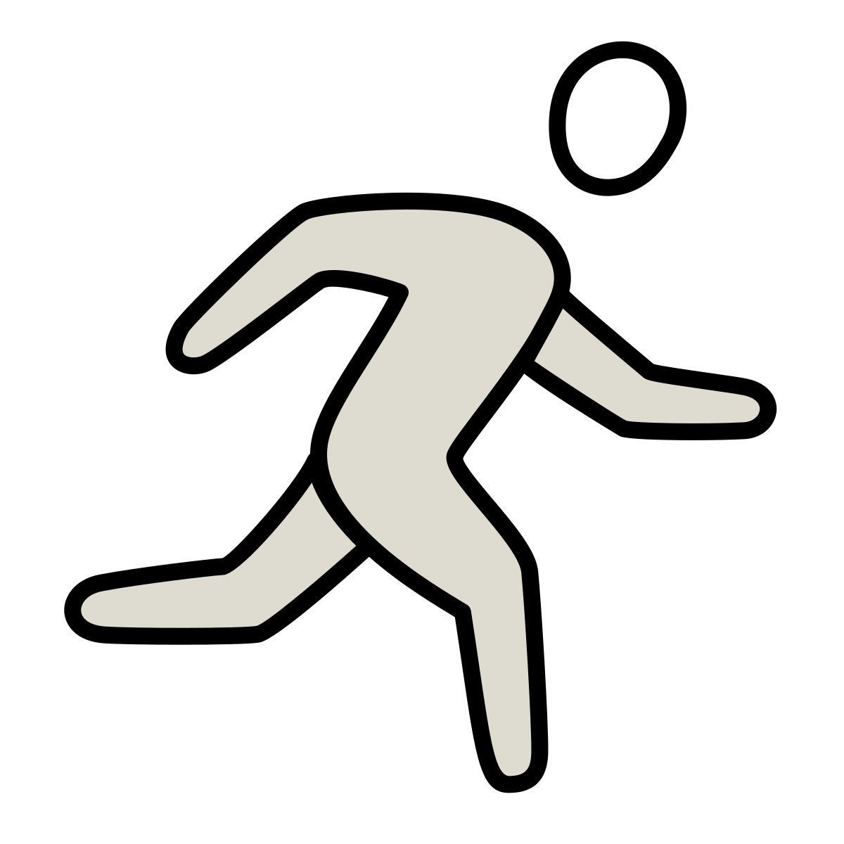 claude hand drawn style running icon