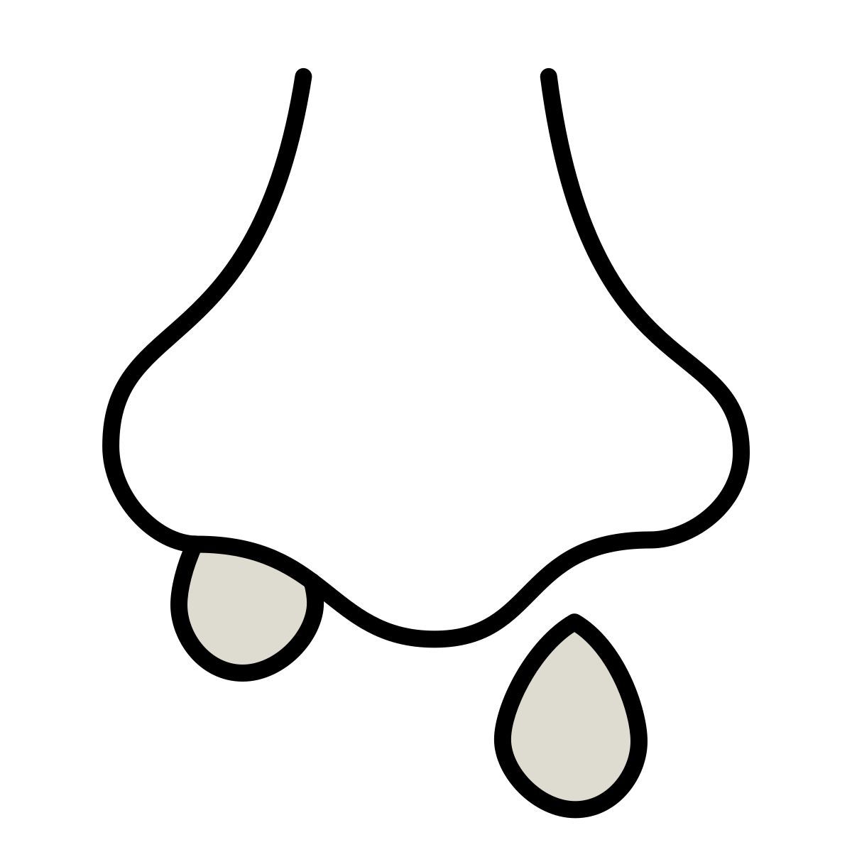 icono nariz que moquea claude hand drawn estilo