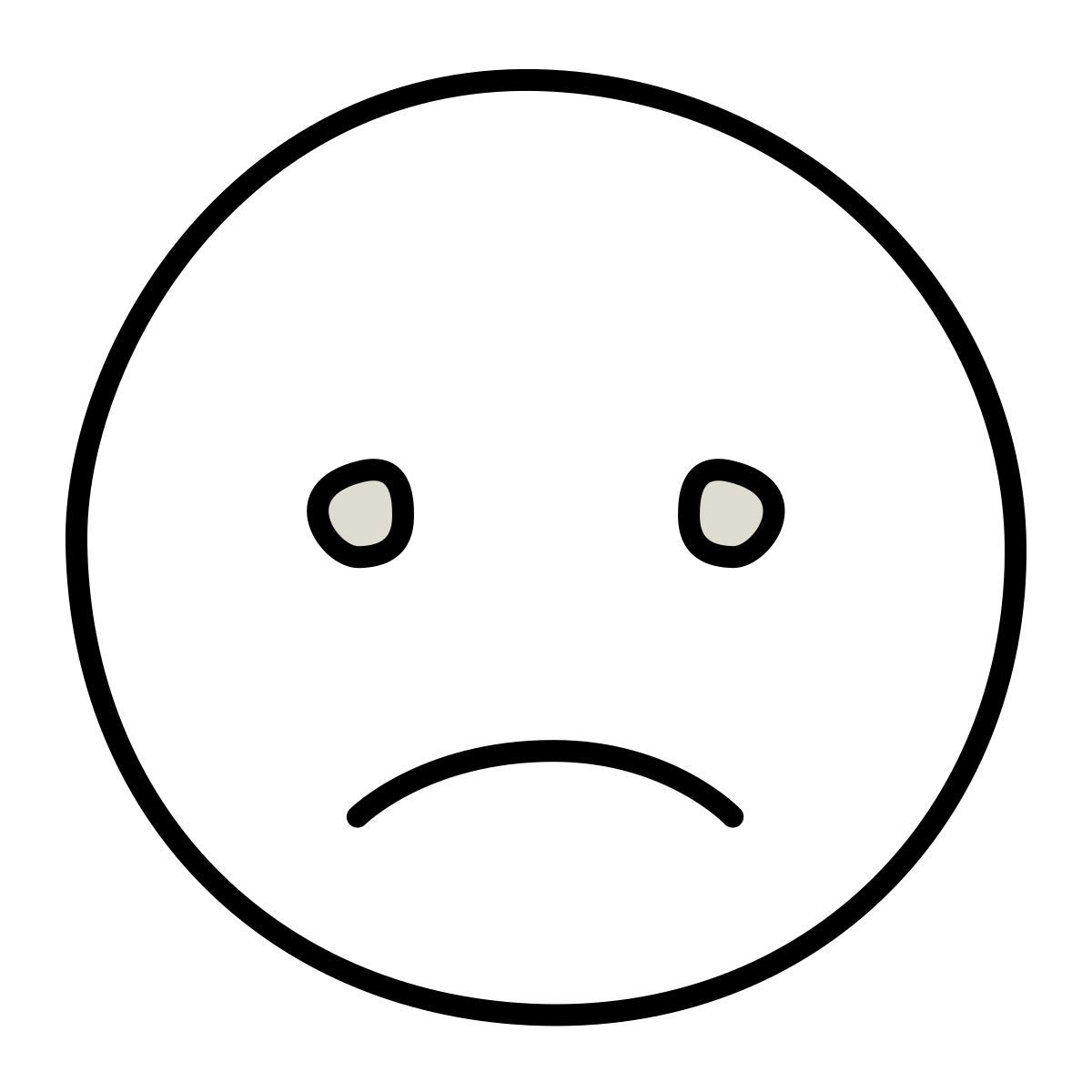 claude hand drawn style triste icon